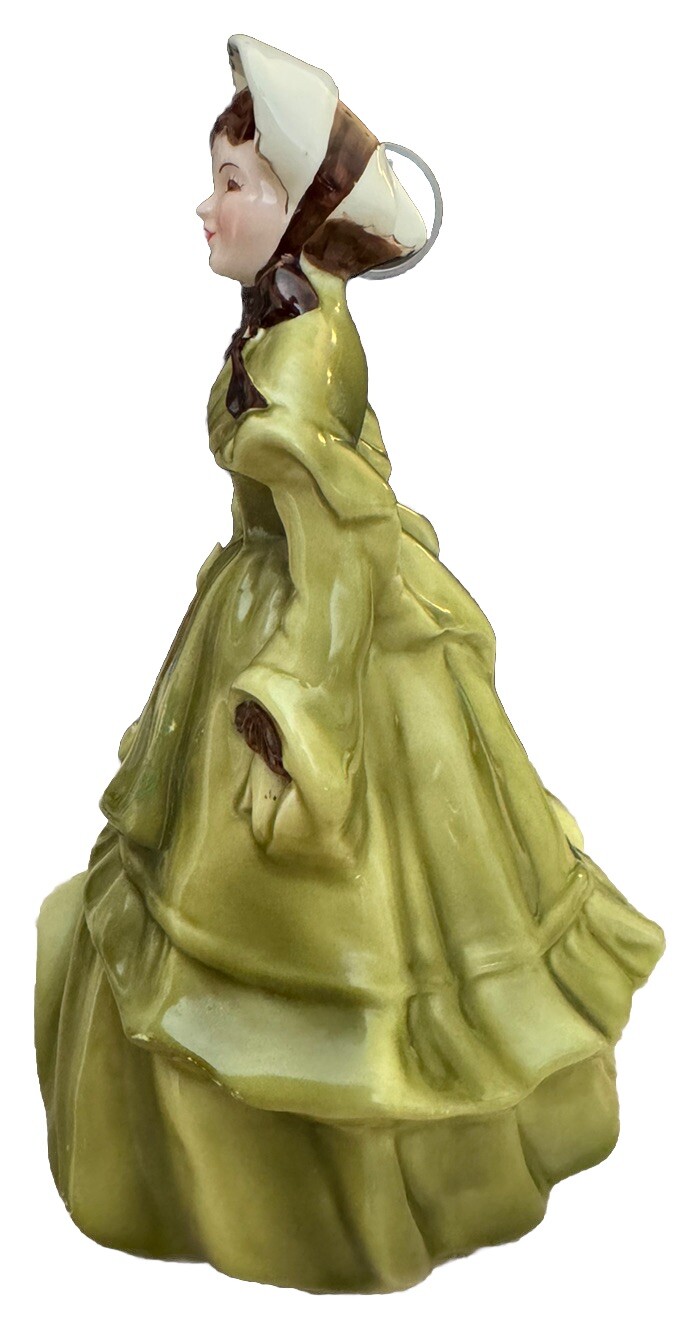 Florence Ceramics Vtg Melanie Porcelain Figurine Green Dress Pasadena,CA
