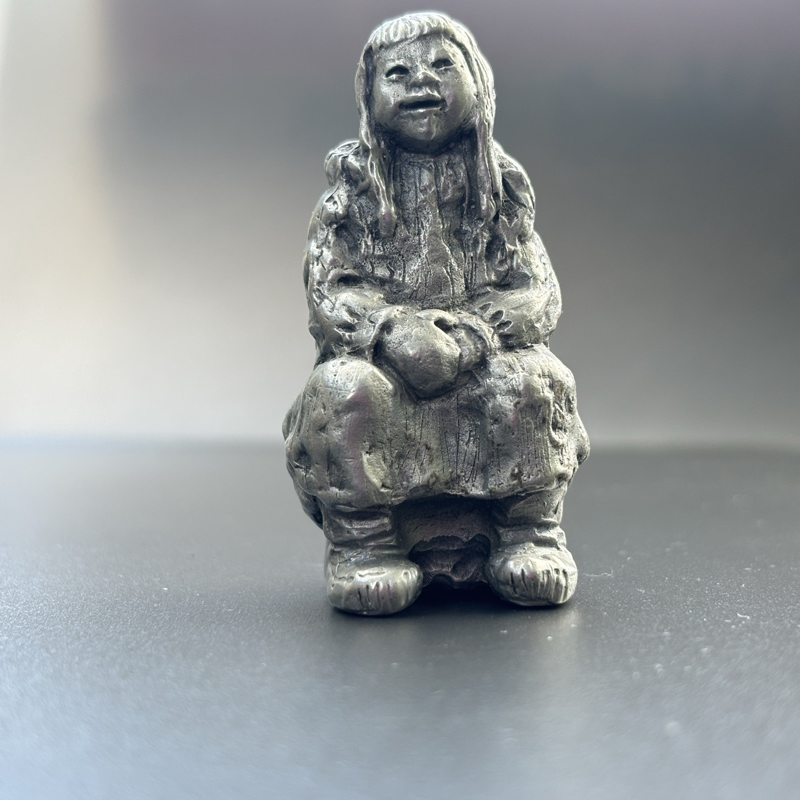 C Alan Johnson Sunny 010 Pewter Inuit Child Alaska 1981 Minature Figurine
