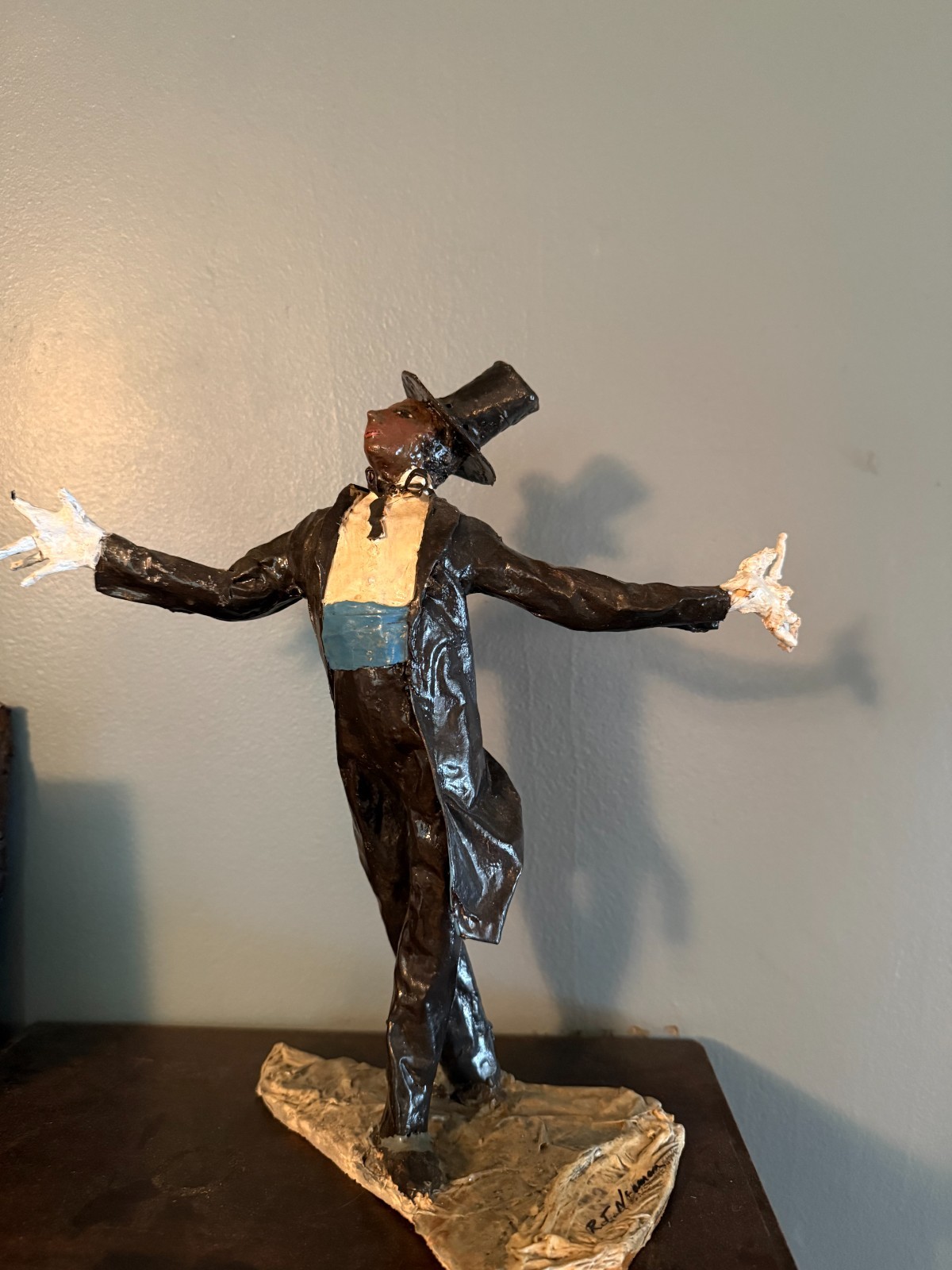 Antique Paper Mache figurine Bert Williams Vaudeville handmade