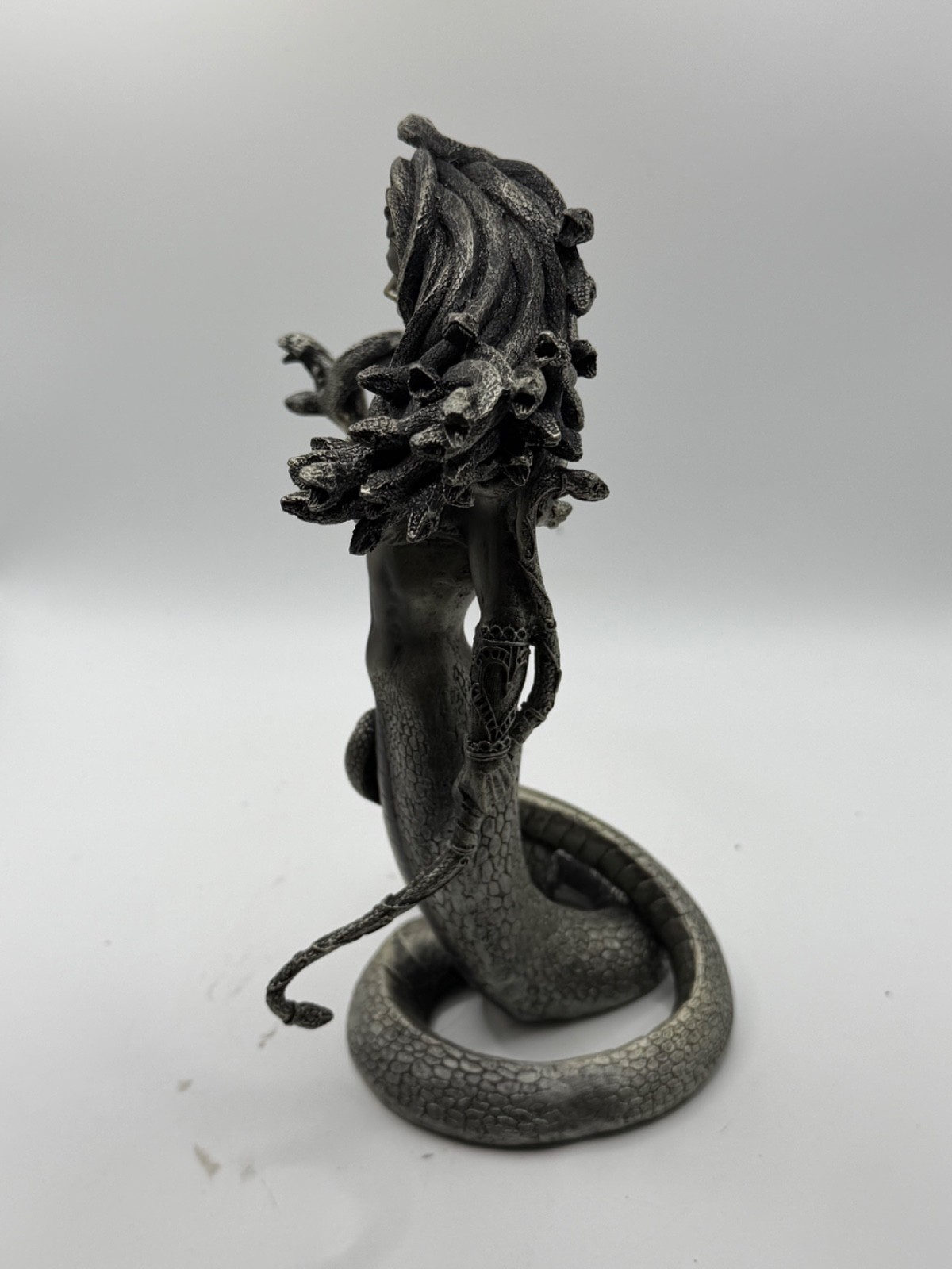Medusa Snake Woman Figurine Statue Gothic Fantasy Resin Decor 8” Tall
