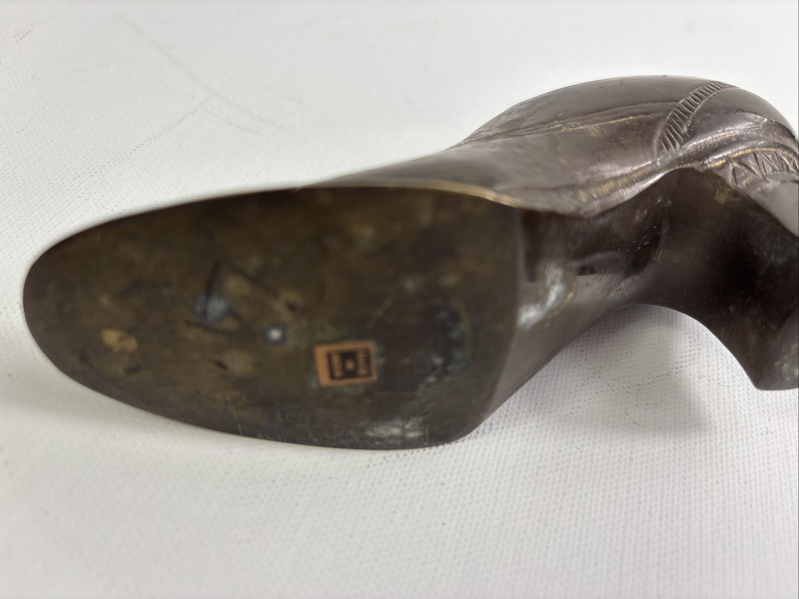 BRASS High Heeled Shoe Figurine Vintage Shoe 5″ X 2.75″