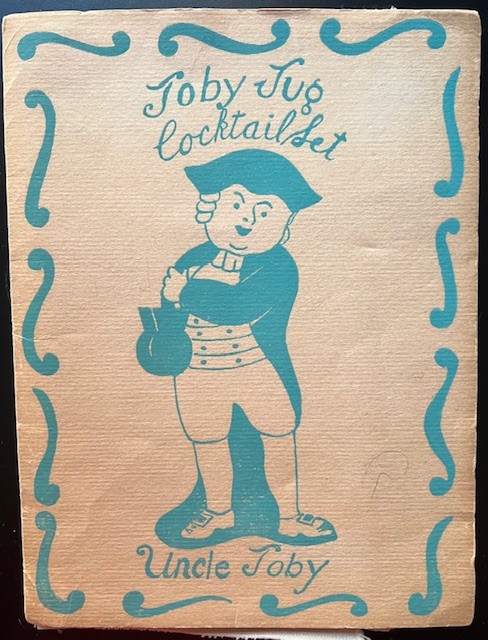 50s Vintage Set of Six Art Deco TOBY JUG Cocktail Set Cloth Cocktail Napkins