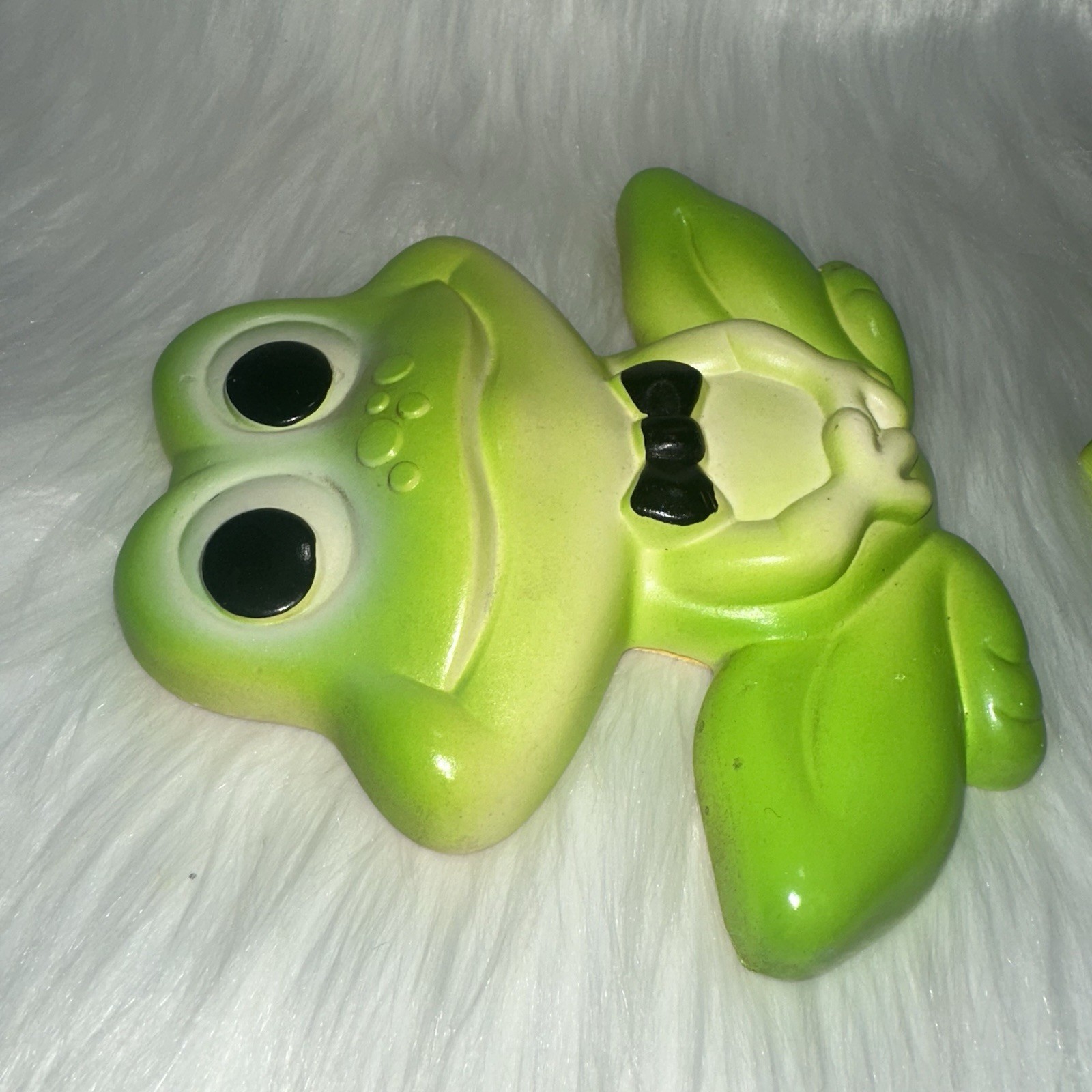 Vintage Pair Miller Studio Chalkware Mr. Mrs. Frog Wall Plaque Set Retro 1970s