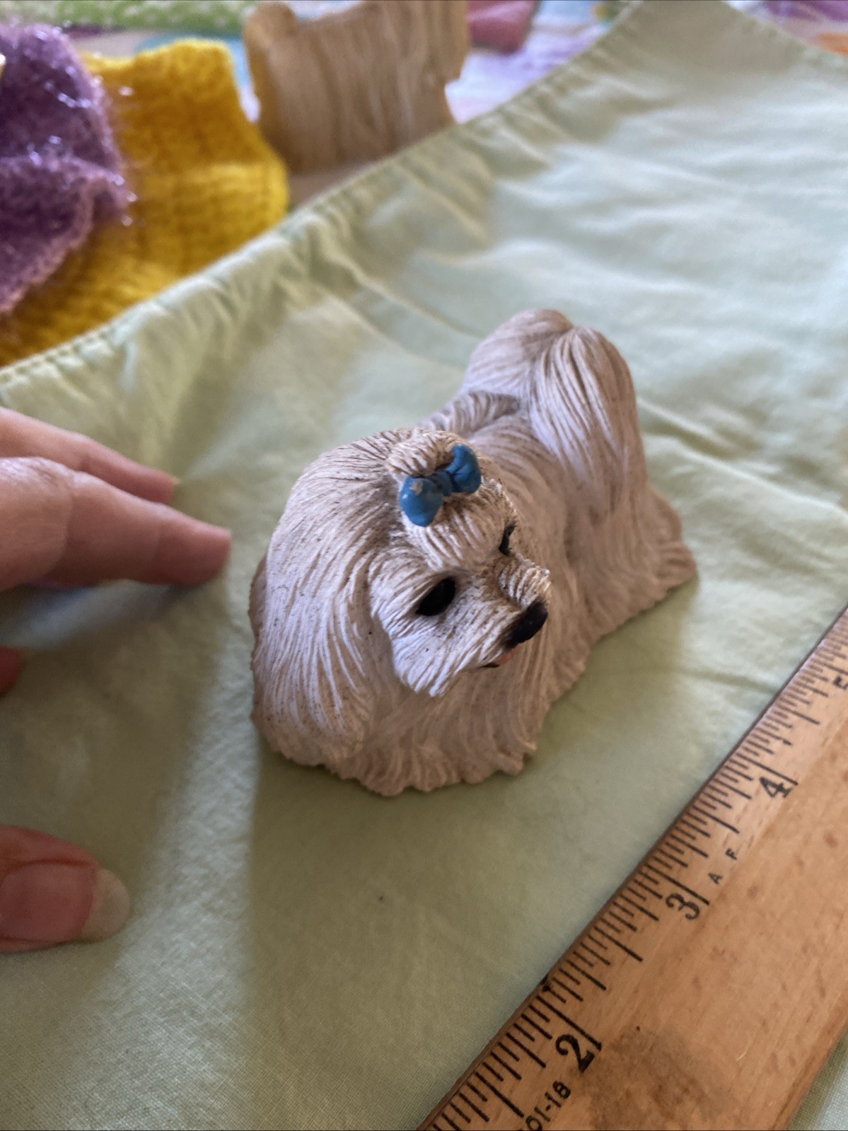 Stone Critter Littles Maltese Dog Statue Made In U.S.A