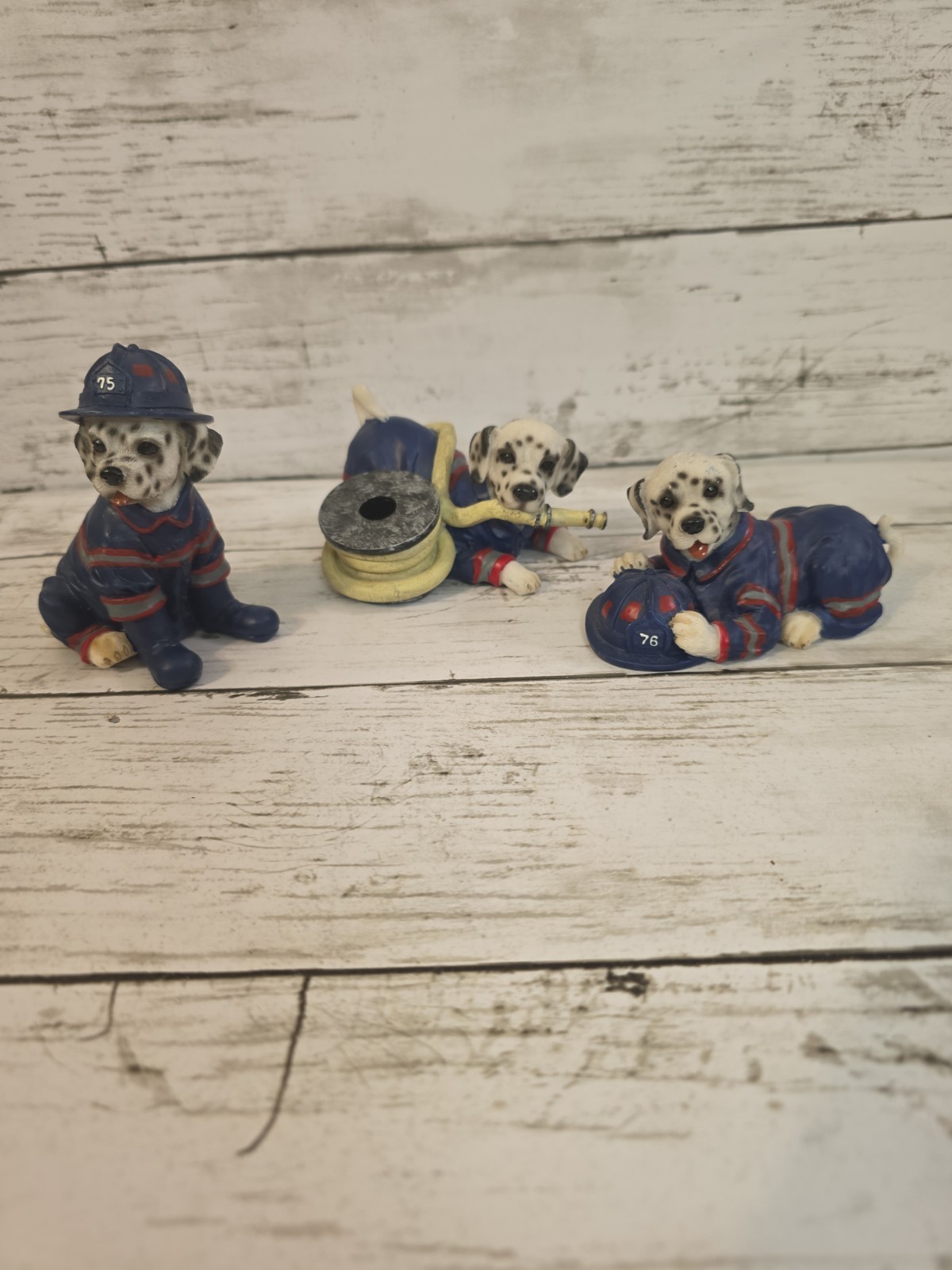 Set of THREE Fire Station Mascots~Home Interiors Kids~Dalmatians Dogs