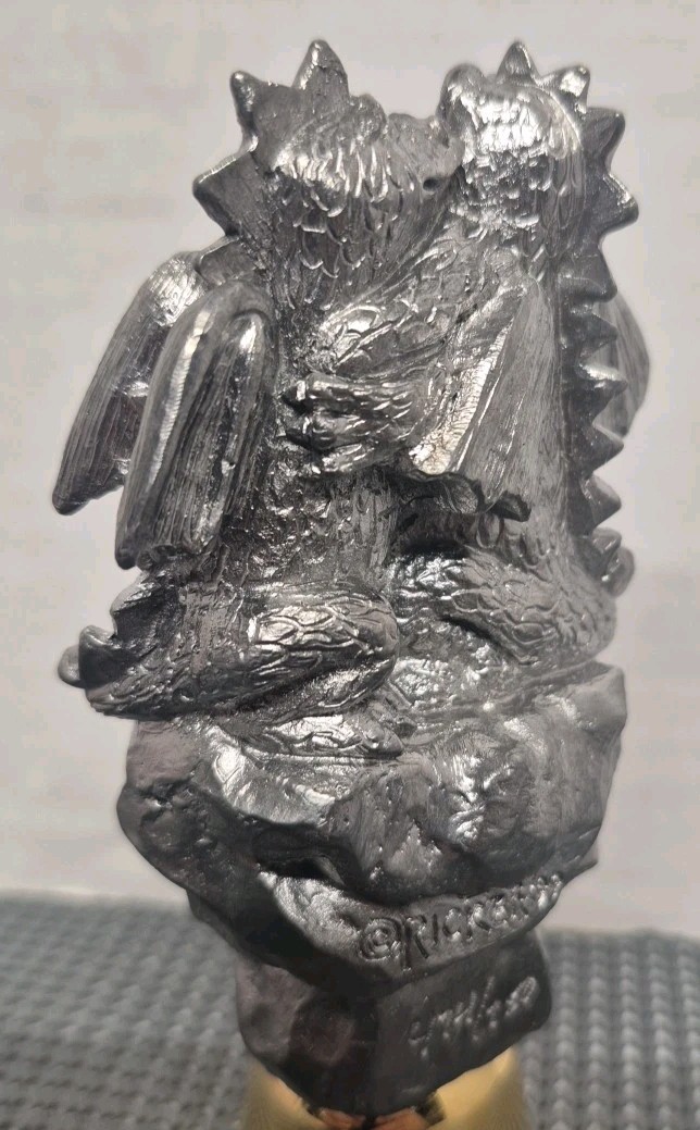 Vintage 1999 Michael Ricker Pewter Dragons Bell “Kathy & Joe” LTD ED #474 W/COA