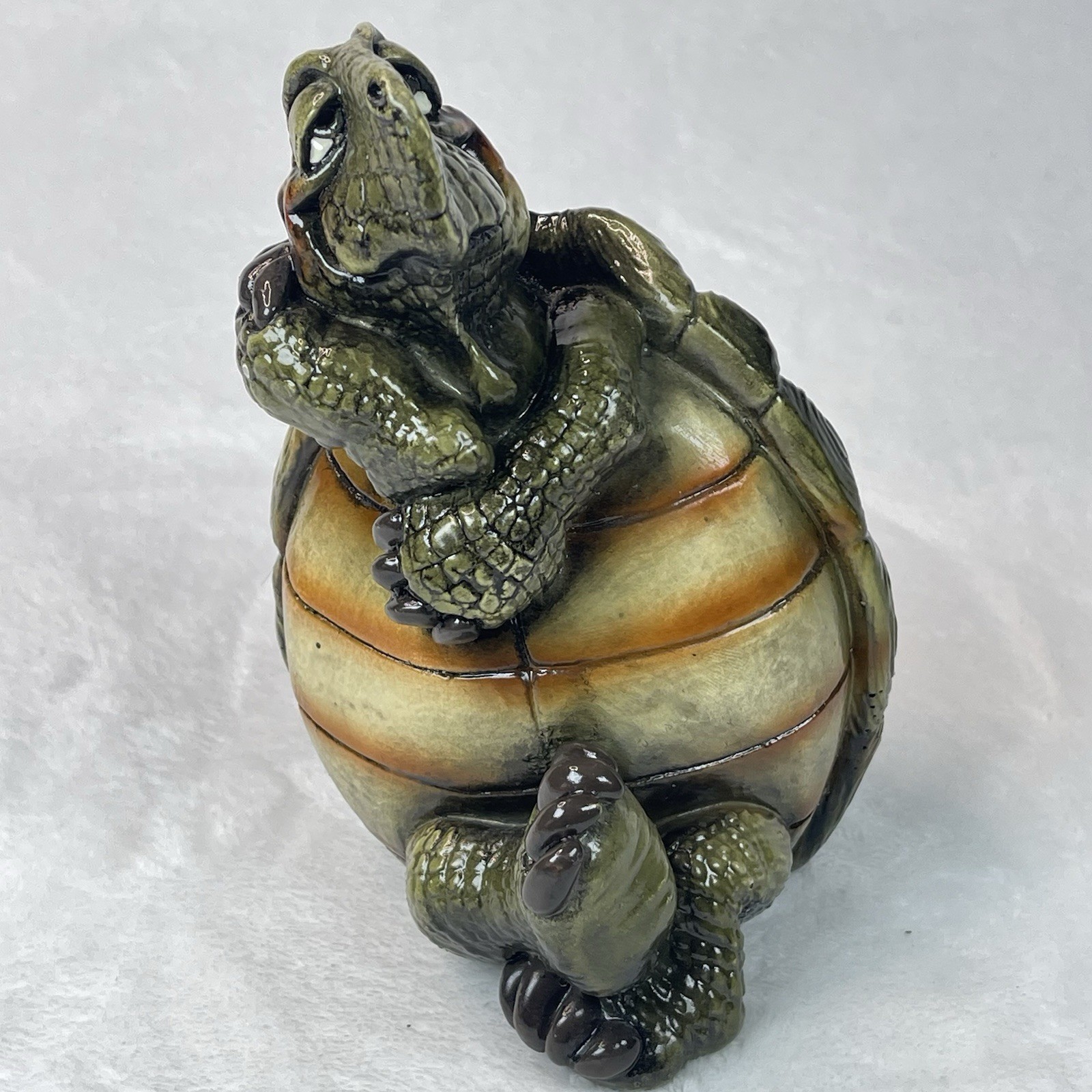 Vintage John Raya Turtle Tortoise Figurine 1989 Beasties Kingdom Signed Pottery