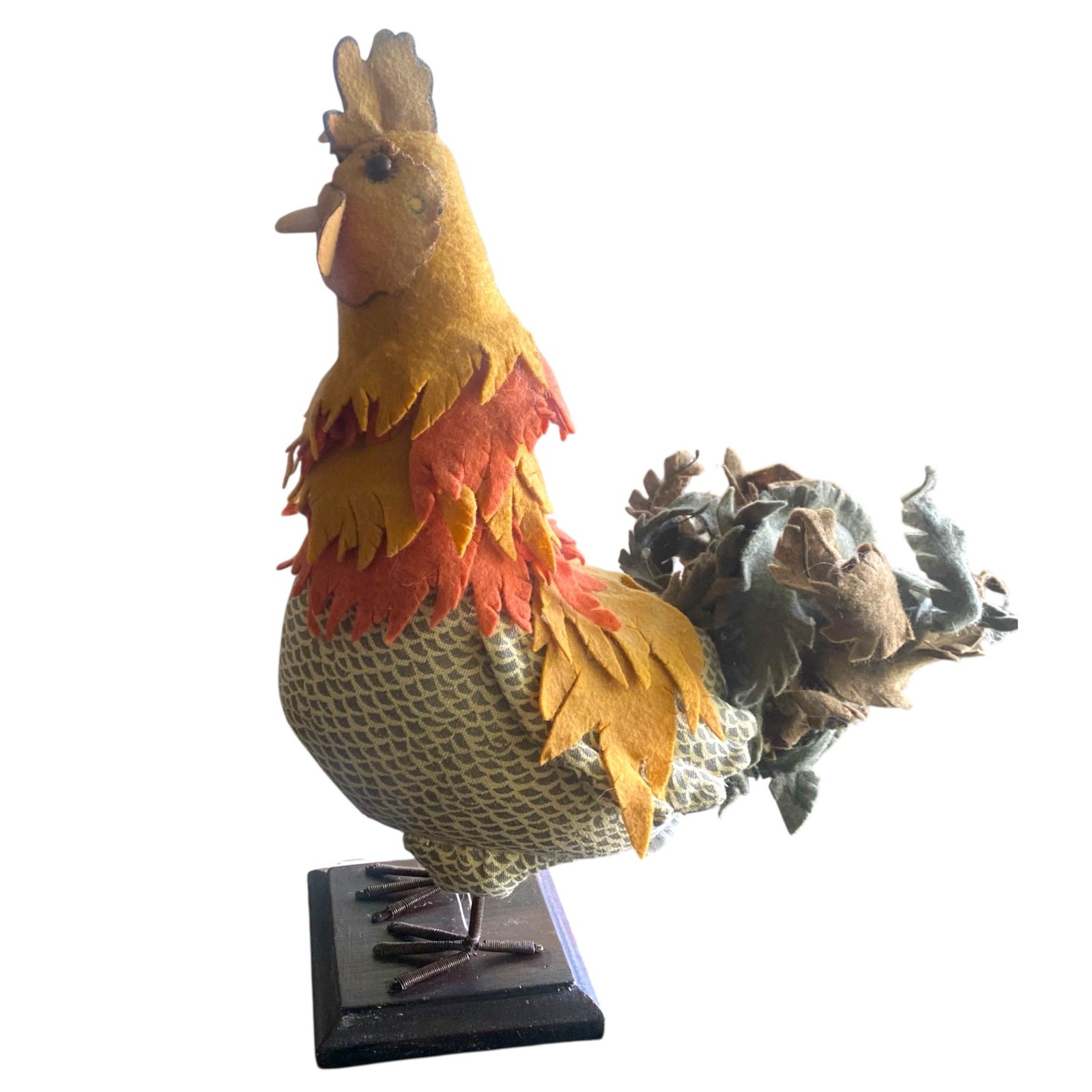 Hallmark Vintage Handmade Craft Rooster Fall Autumn Thanksgiving Colors Country