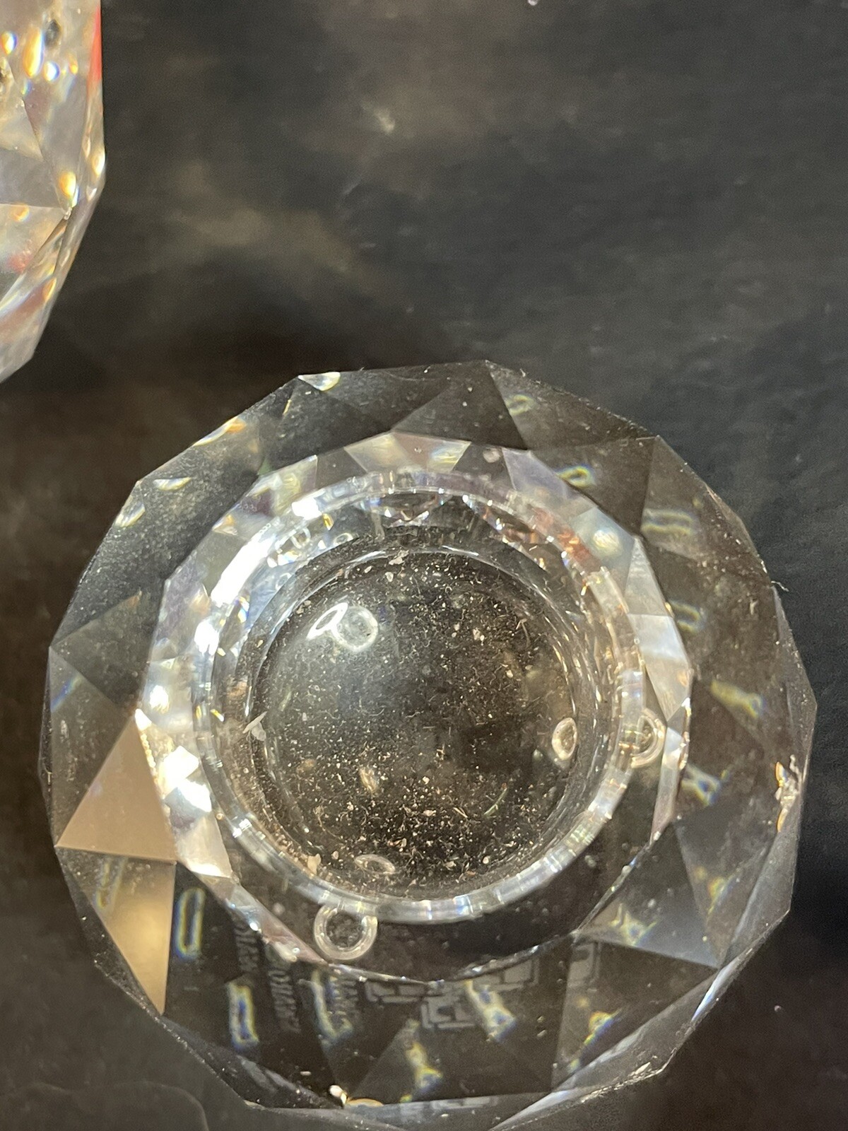 Swarovski Silver Crystal Faceted Ball Candle Holders 2 Sizes-small Chips On All