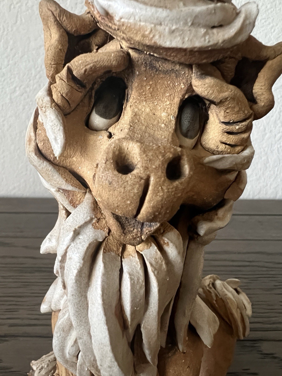 Hindt Studio Clay Pottery Mythical Creature Goat Spaghetti Clay Sculpture 7.5″ T