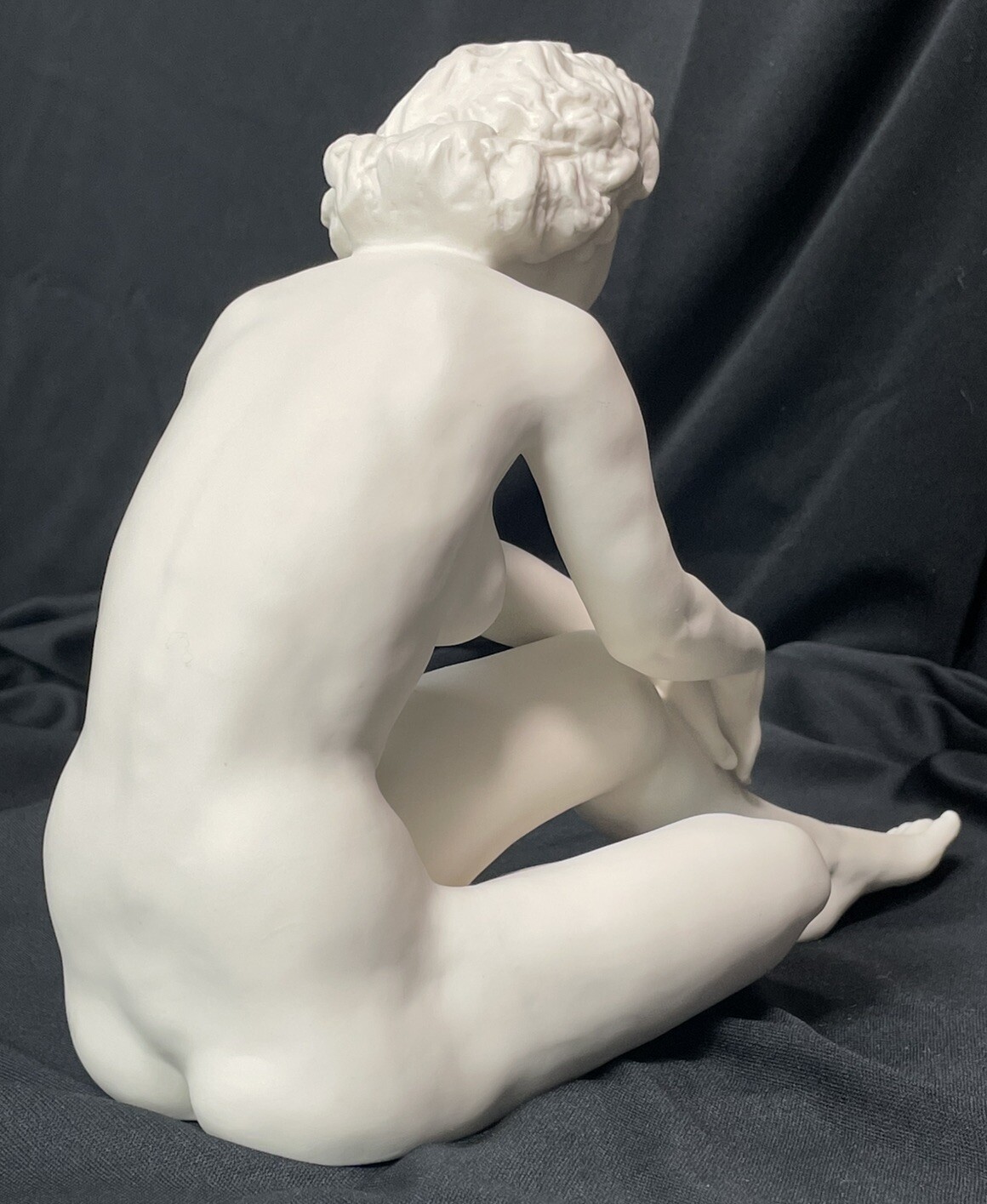 HUTSCHENREUTHER Porcelain Bisque Nude Seated Woman by CARL WERNER Germany Mint!