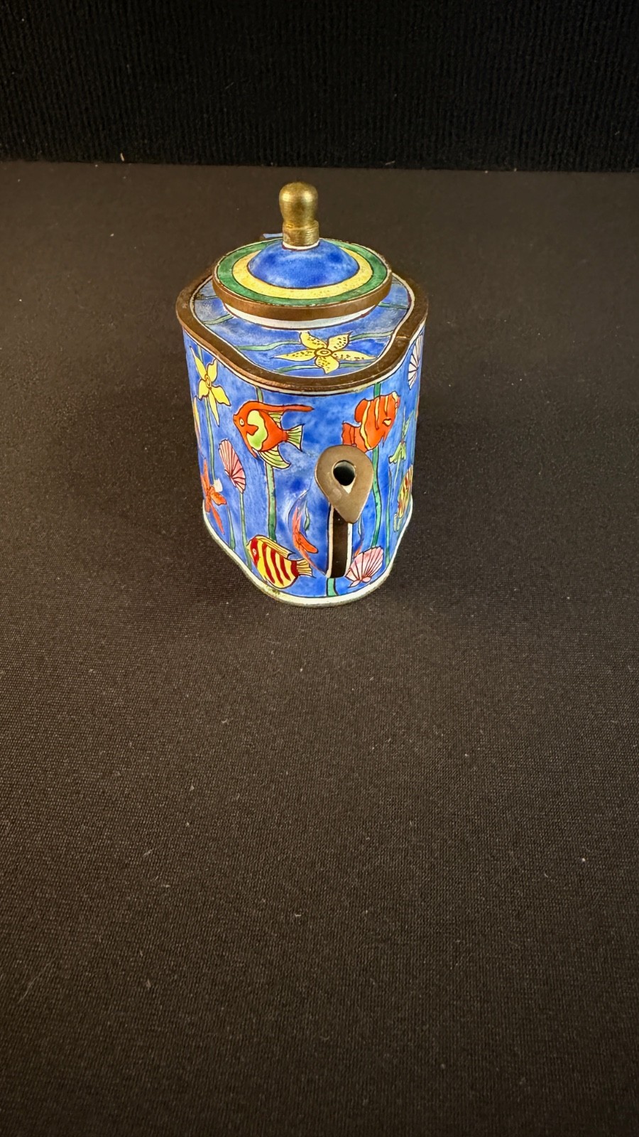 Kelvin Chen Teapot Mini Enameled Sea-life Fish Design