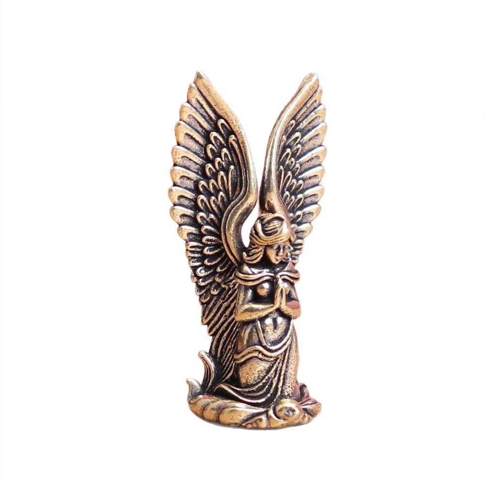 Home Decor Brass Goddess Guardian Angel Small Statue Figurines Desk Decoration