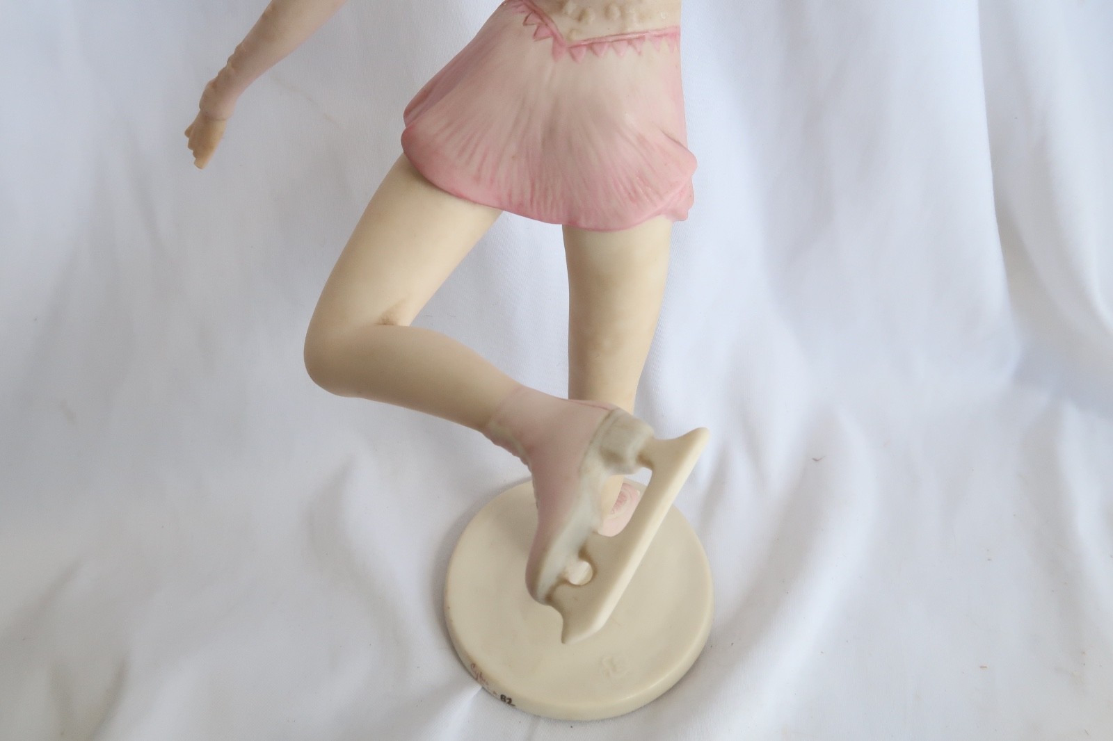 Cybis Vintage Porcelain Ballerina Ice Skater Figurine Pink Dress 1982