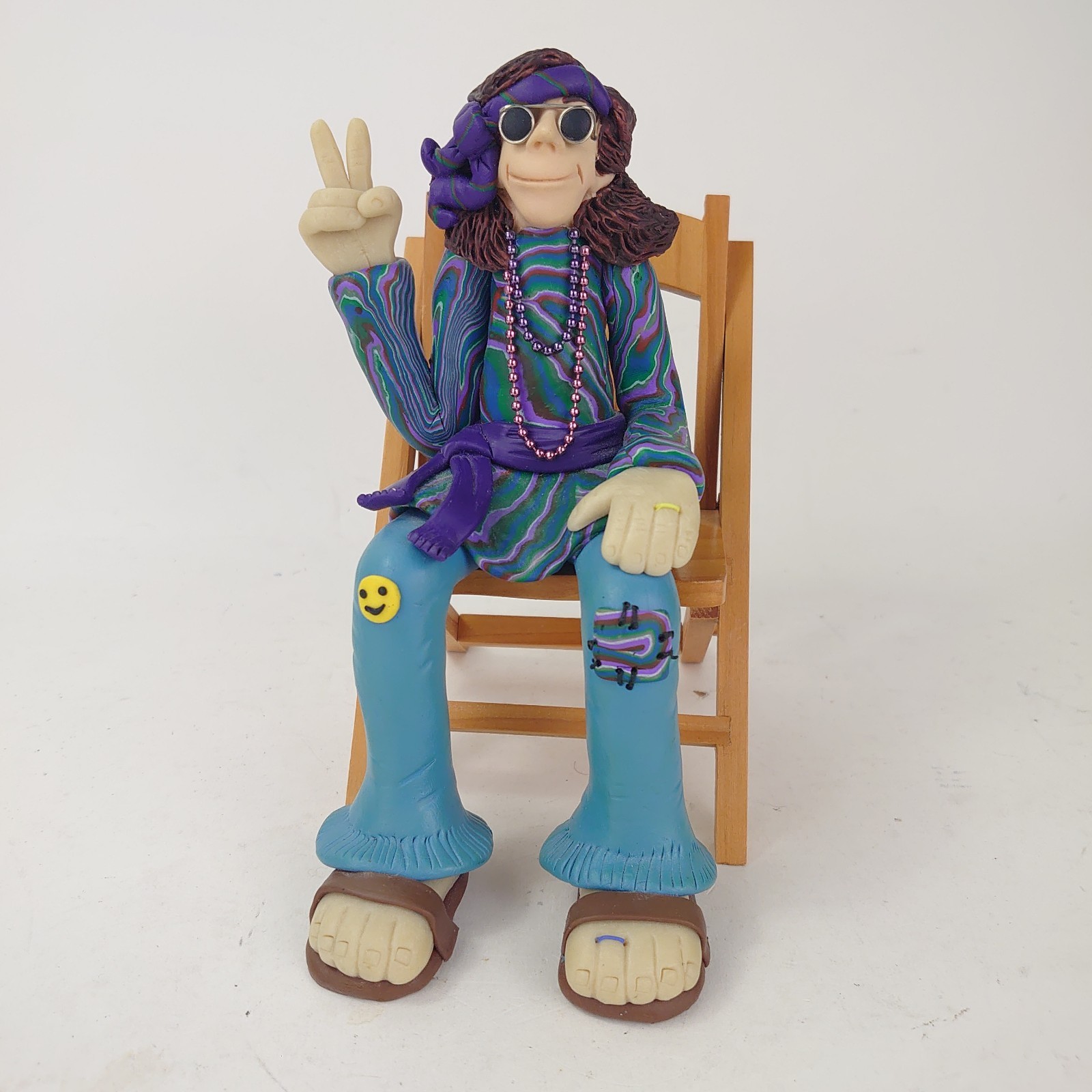 Vintage D. Manning Family of Friends Flower Power Hippie Shelf Sitter Figurine