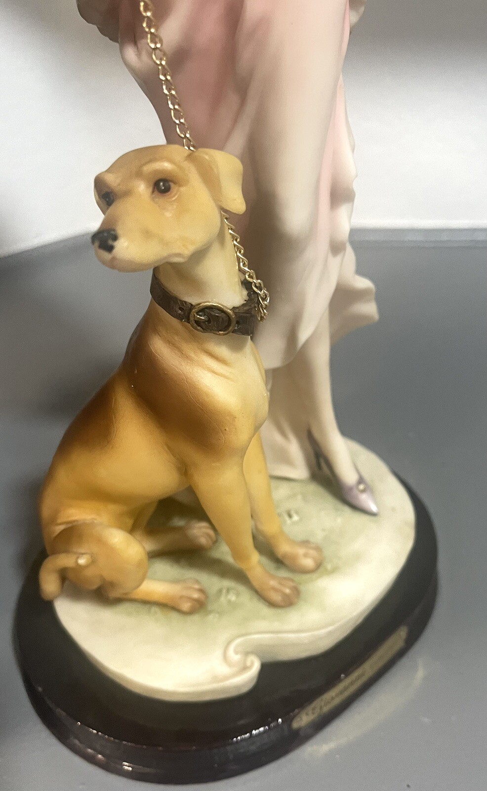 Vintage Giovanni Porcelain Statue Figure 1930’s Woman Lady Dog Figurine
