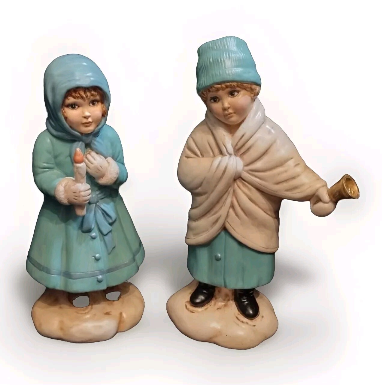 1990 Scioto Figures Boy Girl Candle Vintage Signed Vintage Match Carol (B)