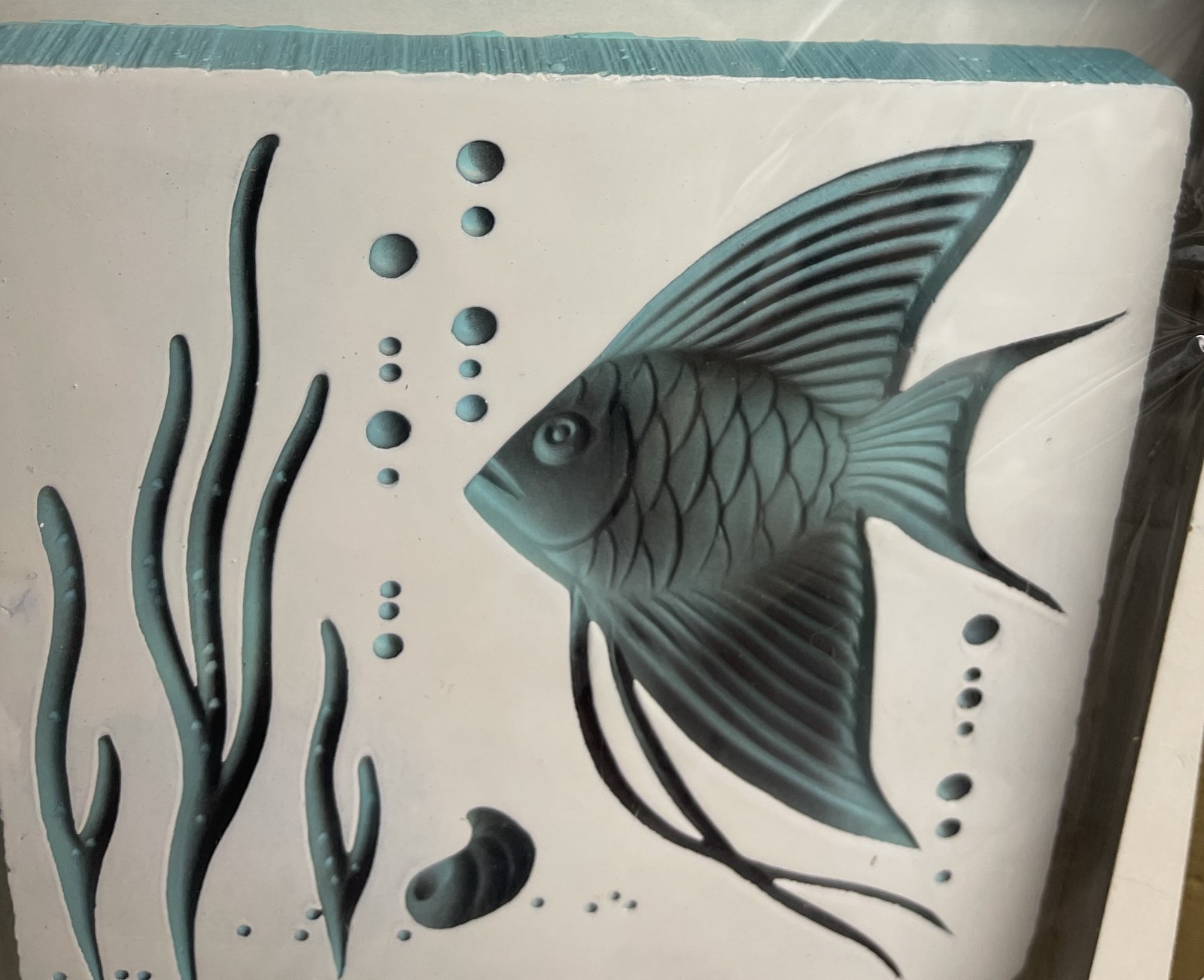 Vintage Miller Studio Chalkware FISH TILES in Original Unopened Box