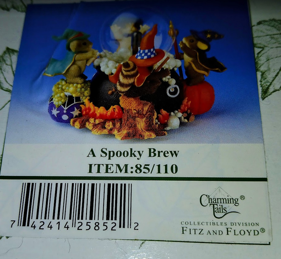 Charming Tails Fitz & Floyd 85/110 “A Spooky Brew”. Good condition.