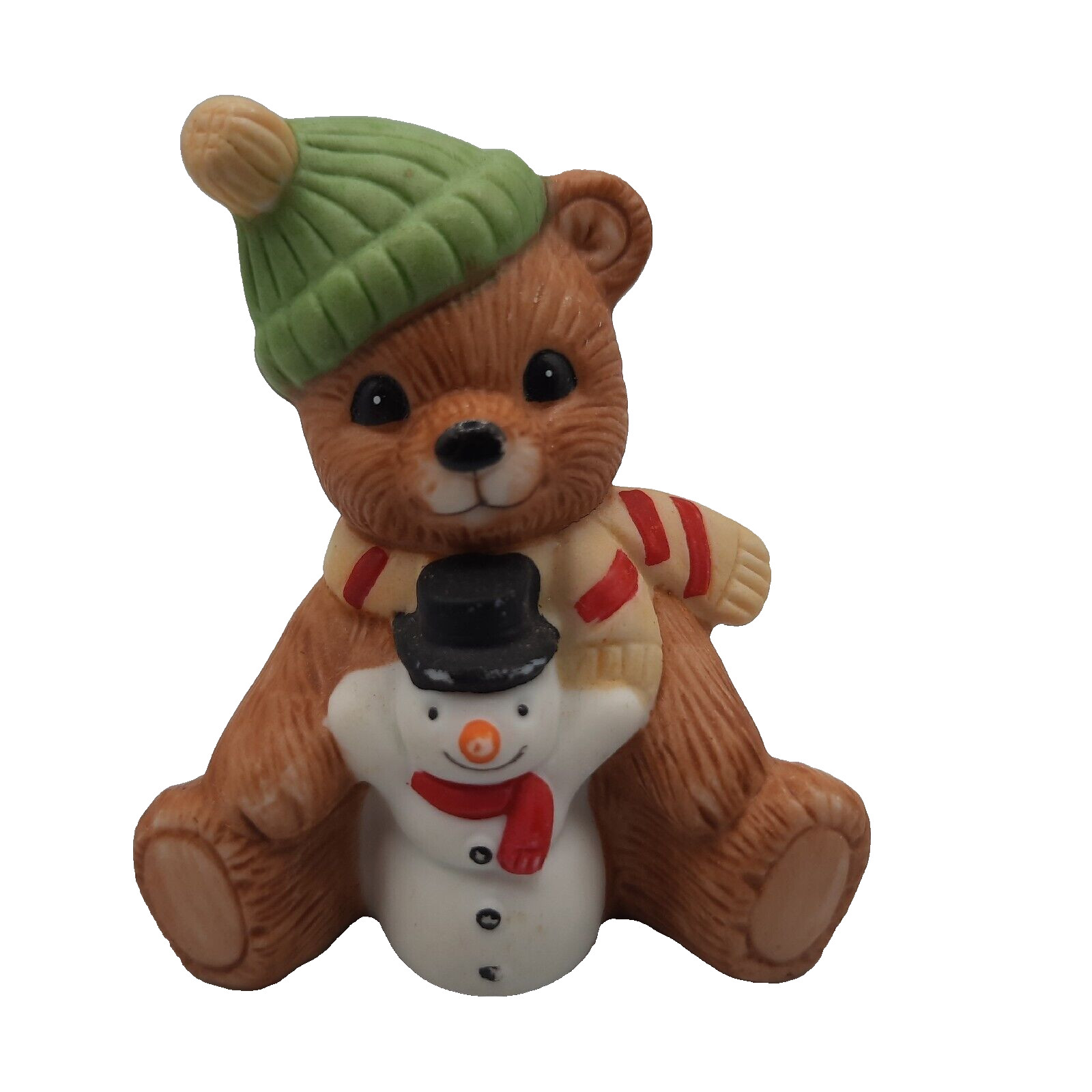 Homco Figurine Bear of the Month January #1413 Holding Snowman Replacement