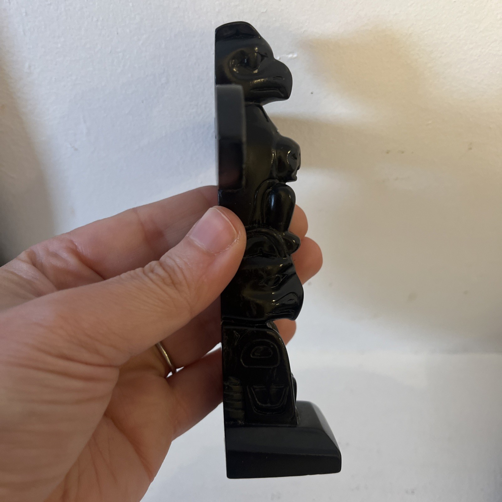 Vtg Eagle Bear Totem Carved Resin Sculpture Souvenir Native American Statue