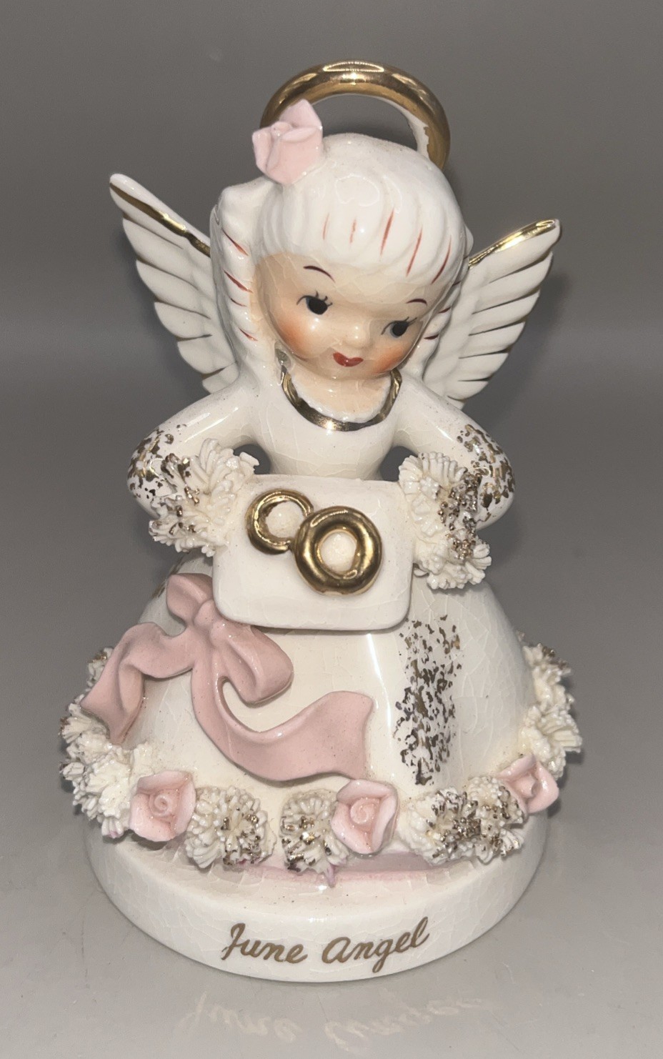 Vintage Napco June Wedding Girl Angel Figurine S406N EUC
