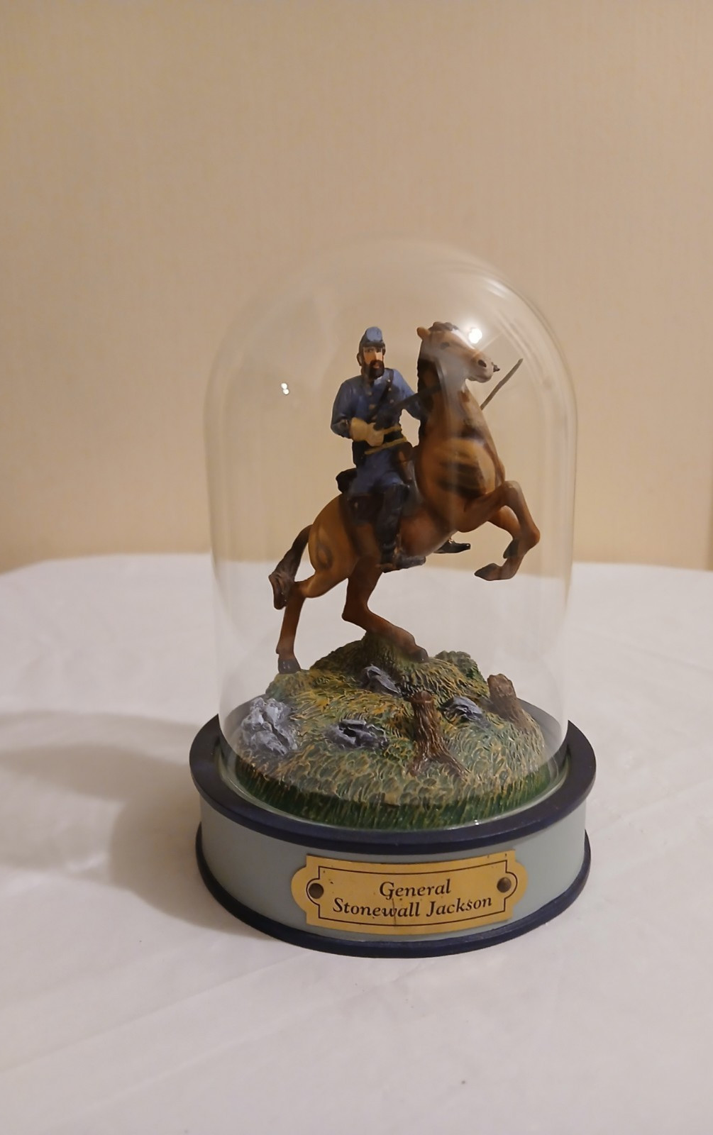 Franklin Mint Glass Dome Civil War Figure General Stonewall Jackson TTT9413 MINT
