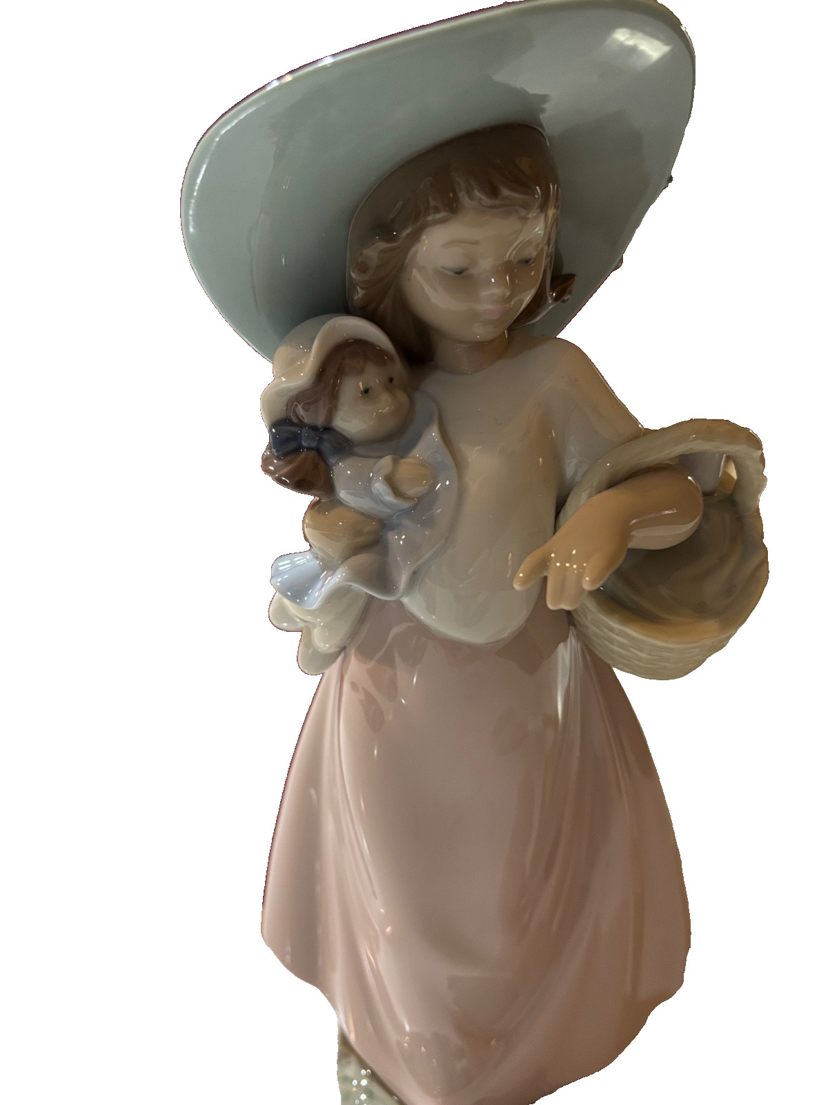 LLADRO NAO Figurine “IT’S A PICNIC”Girl Doll Basket #1902 New In Box.
