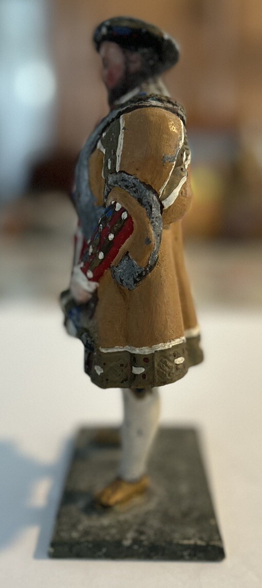 Rare Hand Painted Lead Figure Of Tudor King Henry VIII Figurine 1940’s Heavy HTF