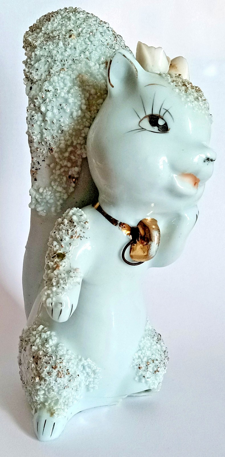 Rare 1950s Anthropomorphic Blue Spaghetti Trim Squirrel Mama Figurine