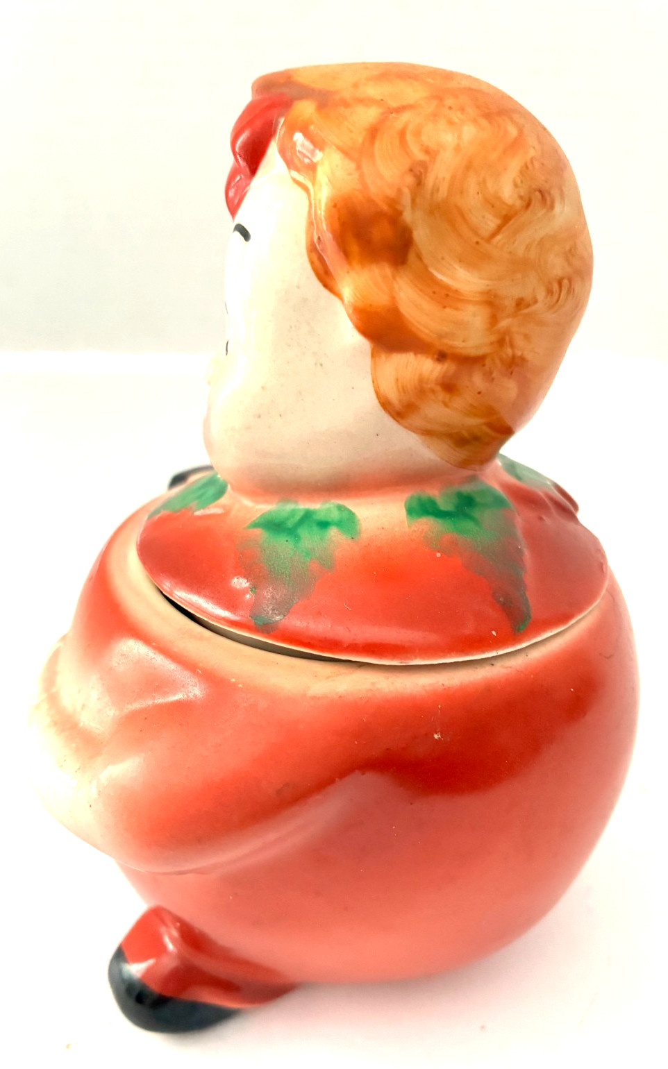 Vintage 1942 PEEDEE Orchard Fruit Kid CHARLIE CHERRY Ceramic Jam Jelly Jar