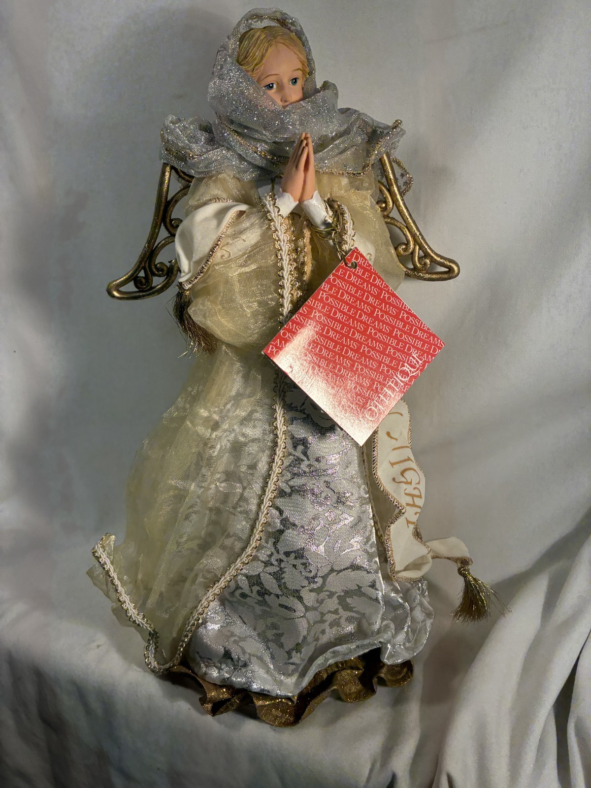 Possible Dreams Clothtique Gold & Silver Angel Treetopper 2006 RARE 57.71324
