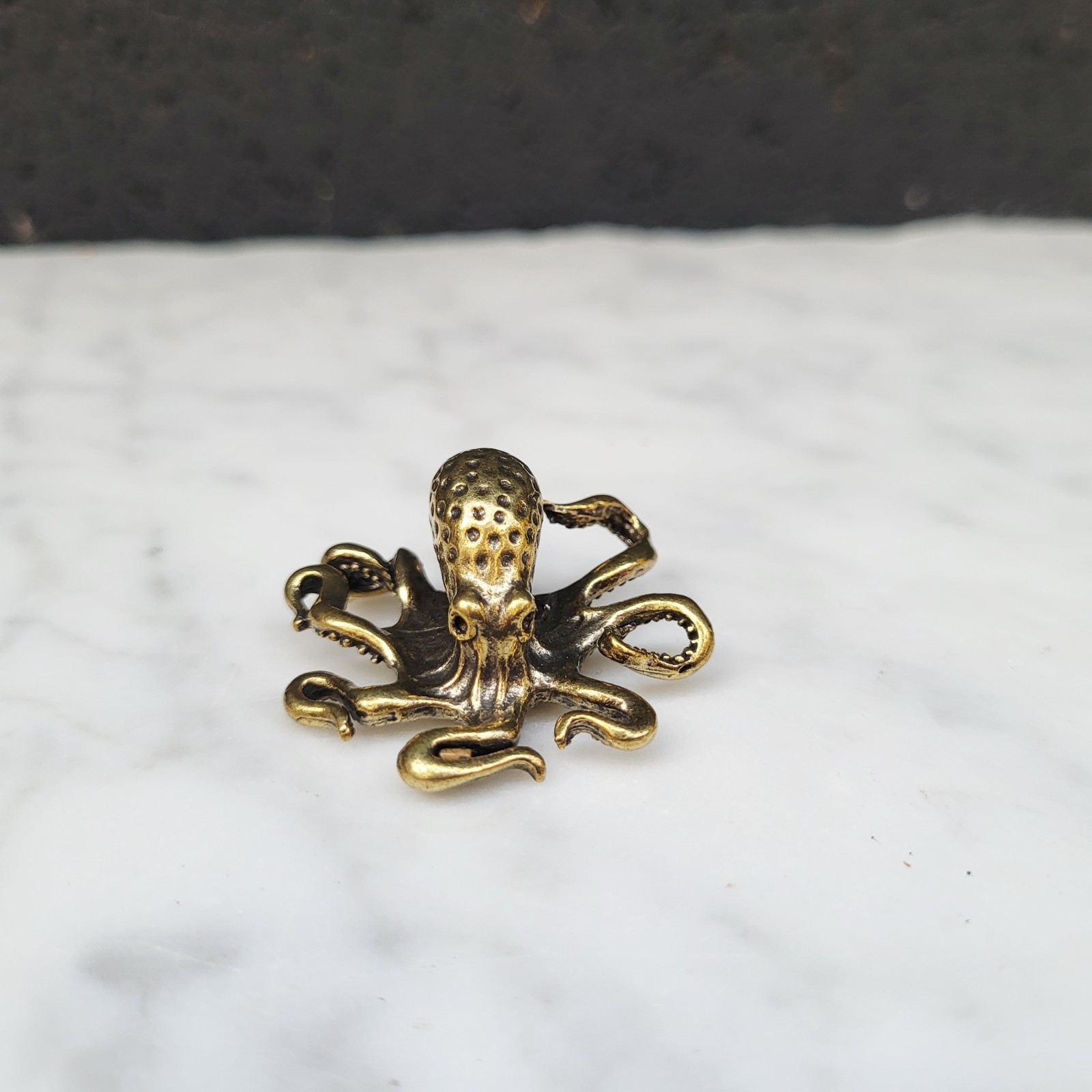Minature Brass Highly Detail Crafted Figurine Octopus Ocean Marine Sealife