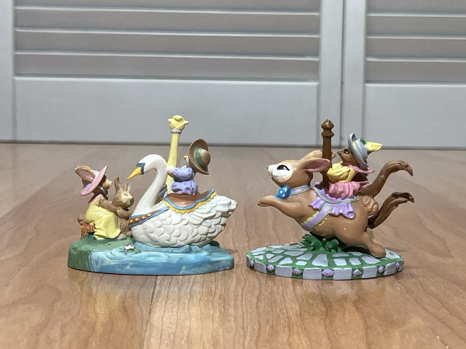 Lot of 2 Avon Kathy Jeffers 1993 Carousel Collection Rabbit & Goose figures
