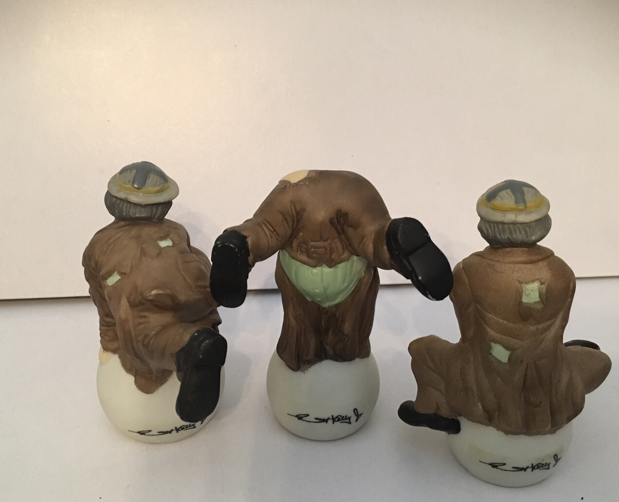 Vtg Fambro Emmett Kelly Jr. Circus Stunts Figurines Set Of 3 Shelf Filler Decor