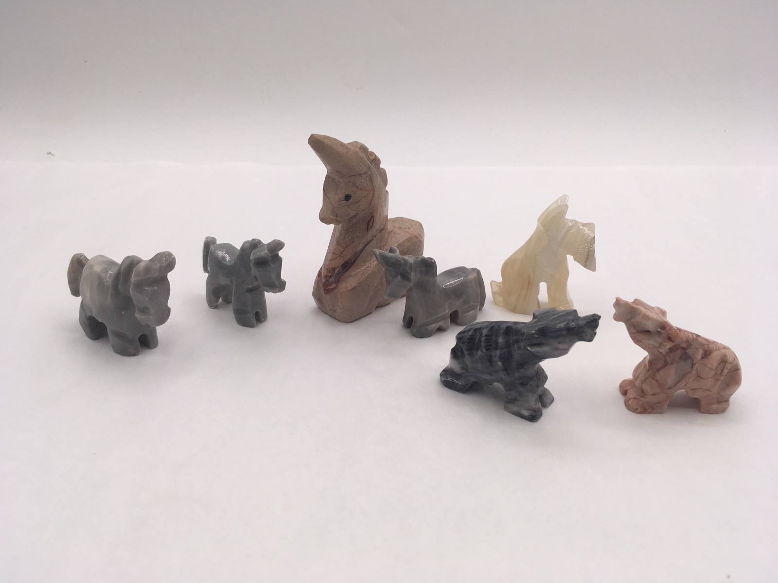 Vintage Lot of 1970’s Hand Carved “Animal Figures” Unicorns Bears Horses Dog
