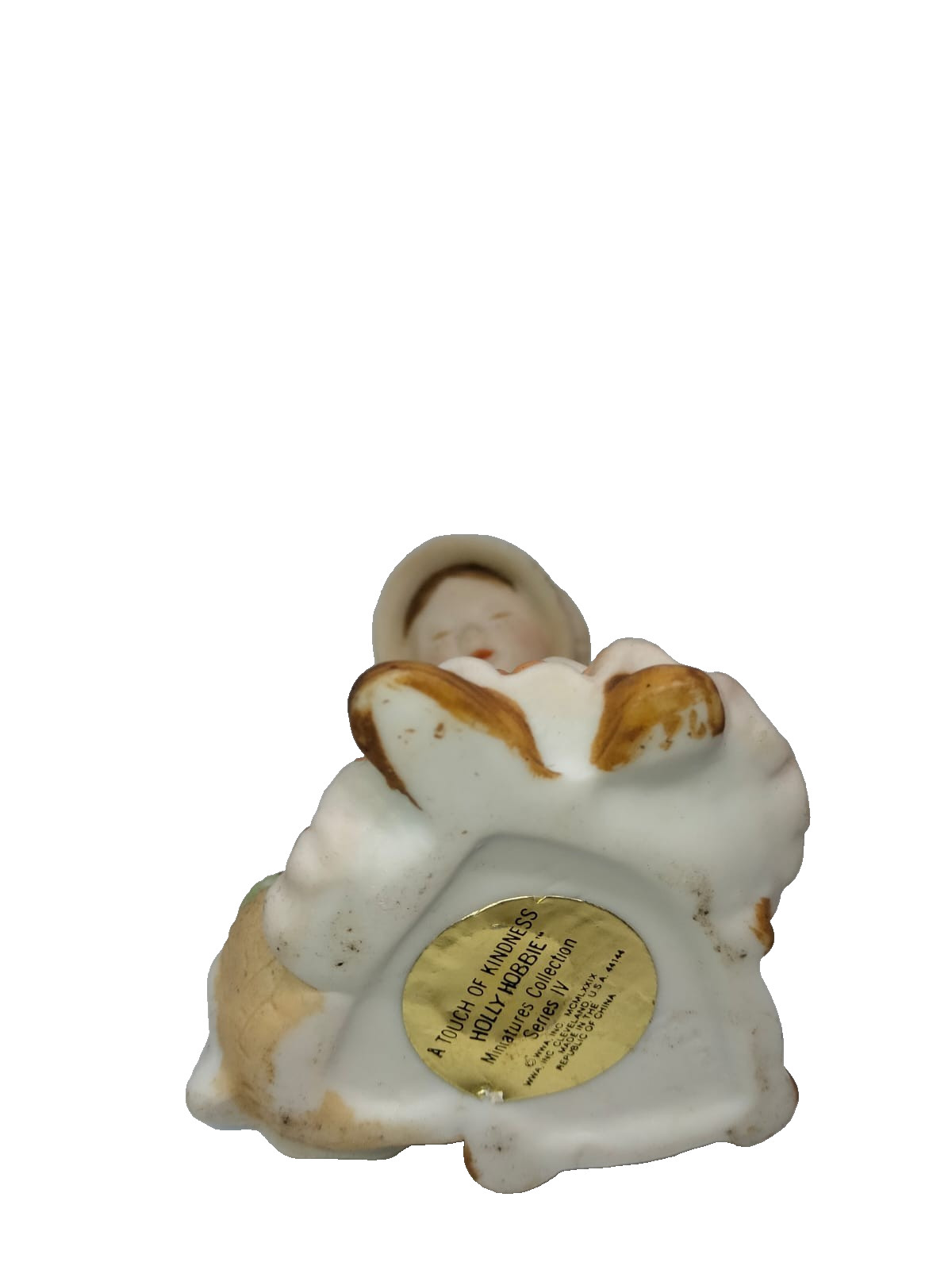 Vintage Ceramic Girl Sewing Figurine Collectible Rustic Home Decor