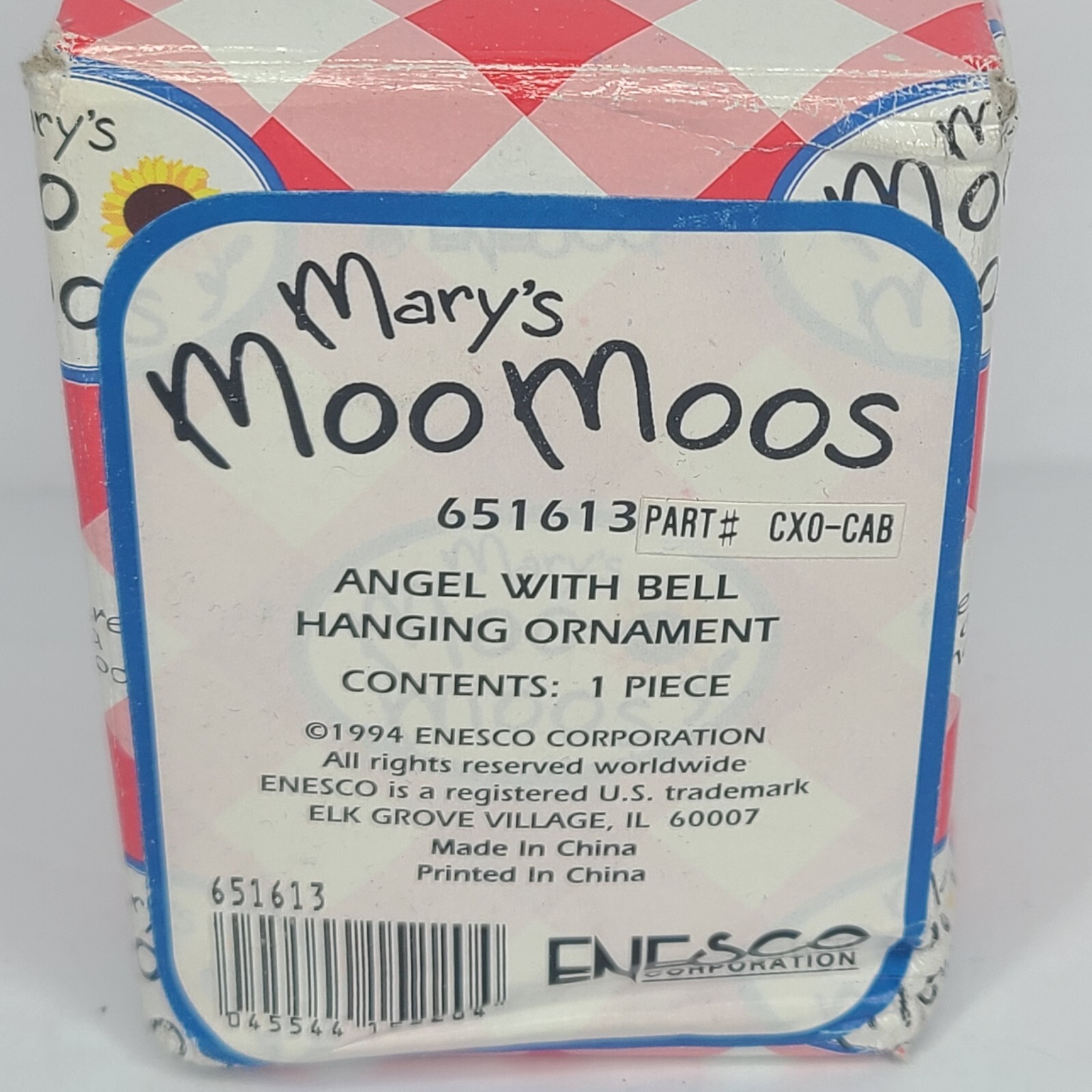 Mary’s Moo Moos 1994 Cow Angel Christmas Ornament with Bell