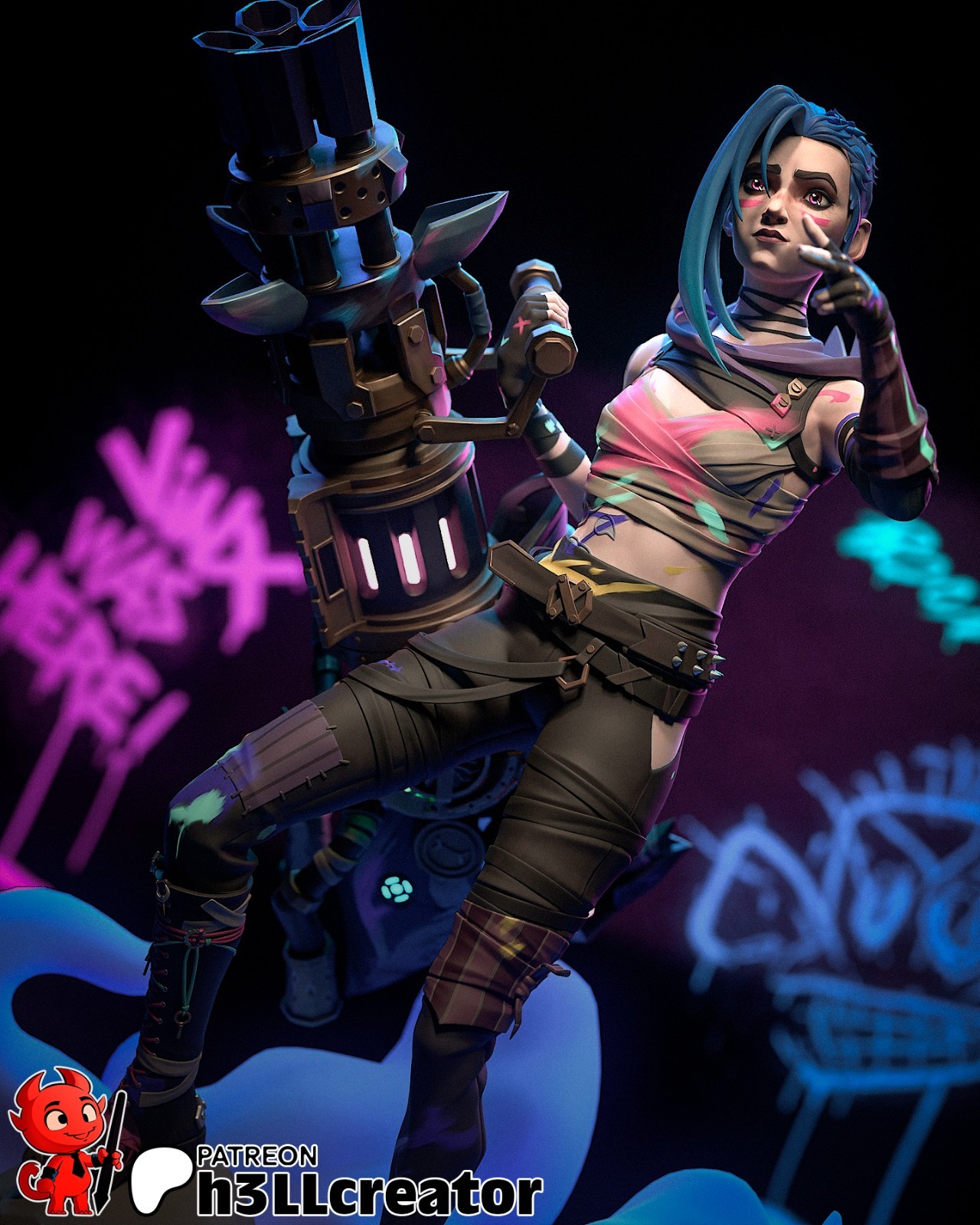 Jinx Figurine Arcane Hand Painted Model / DIY Kit 12pcs