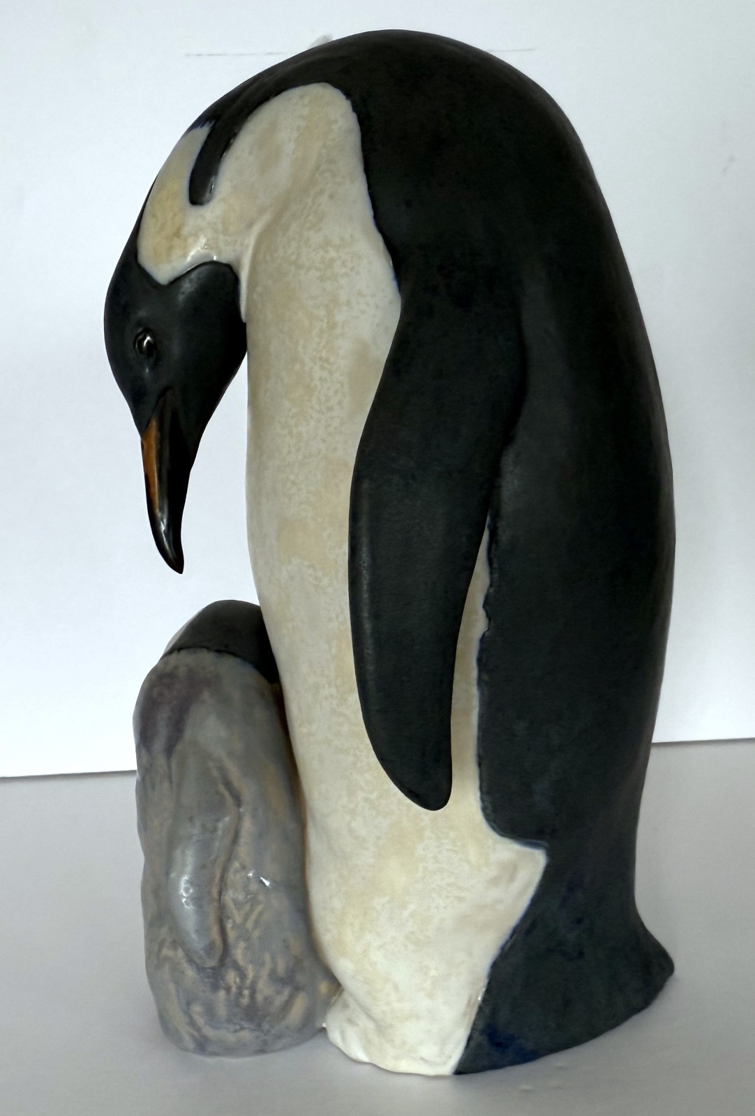 Large Lladro Figurine “Penguin Love” Gres Finish #2519 Retired With Box