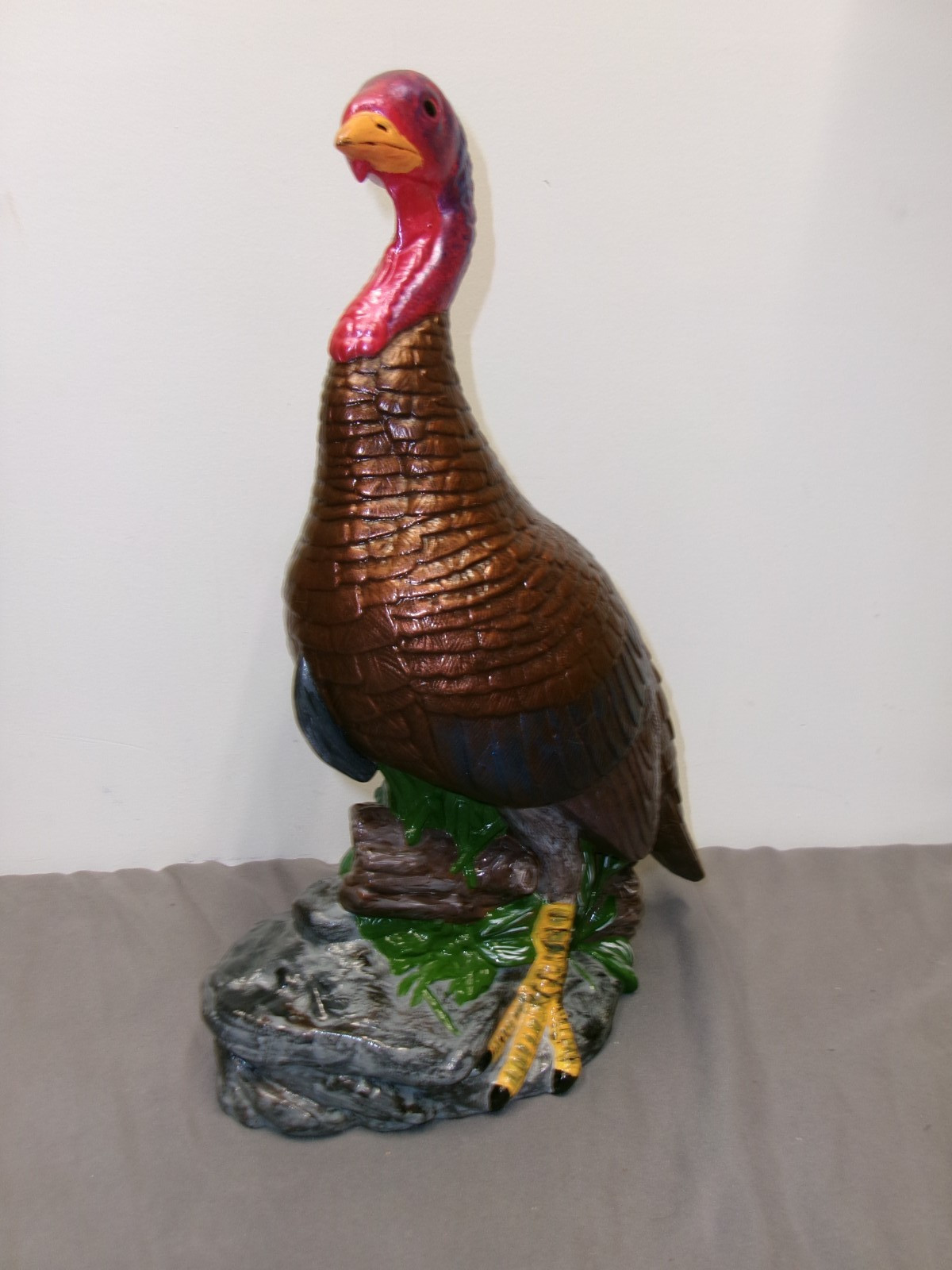 Wild Turkey Ceramic Bisque 1996 Statue Figurine Metallic Painted