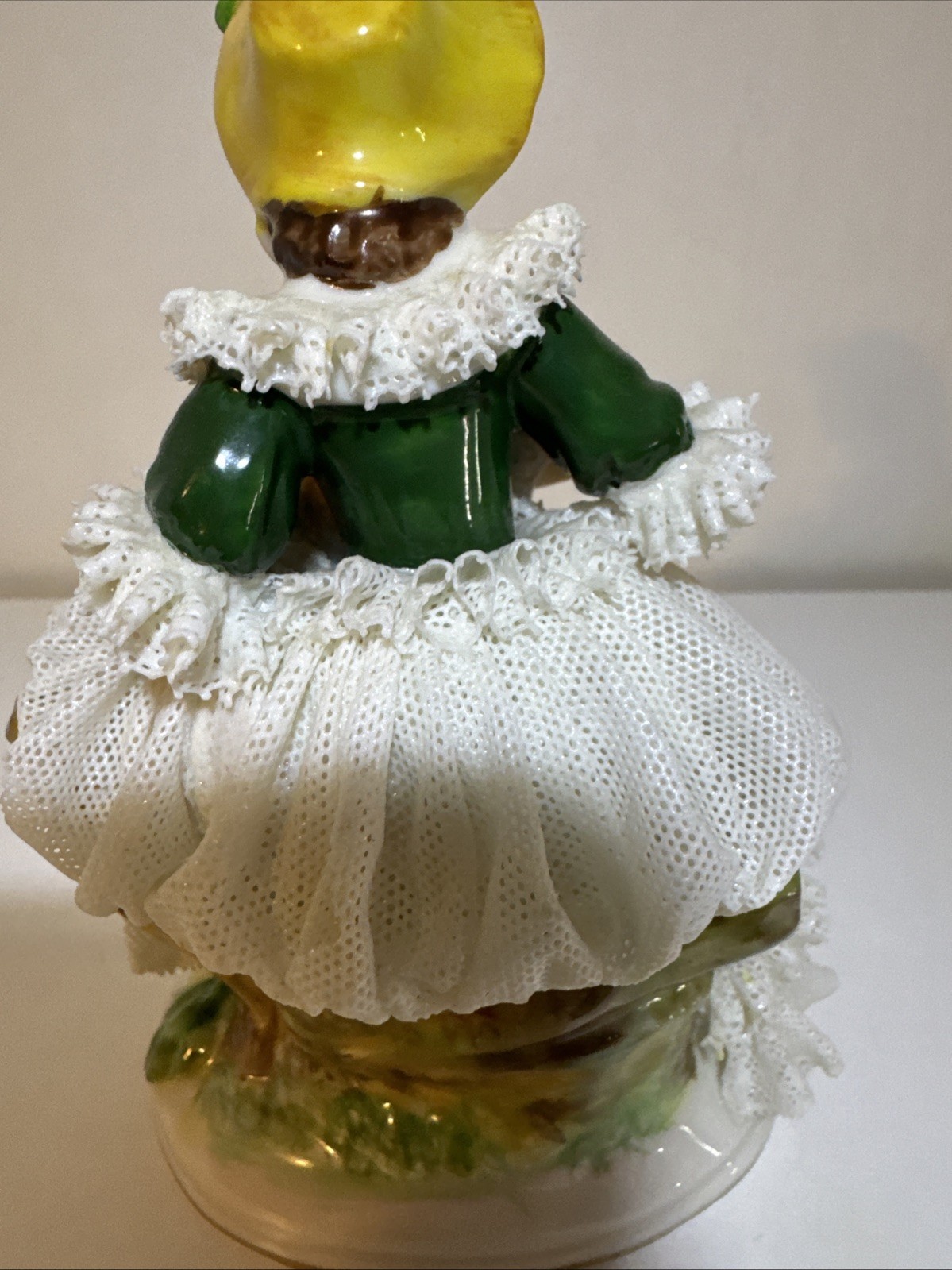 Dresden Lace Lady & Lamb Porcelain Figurine