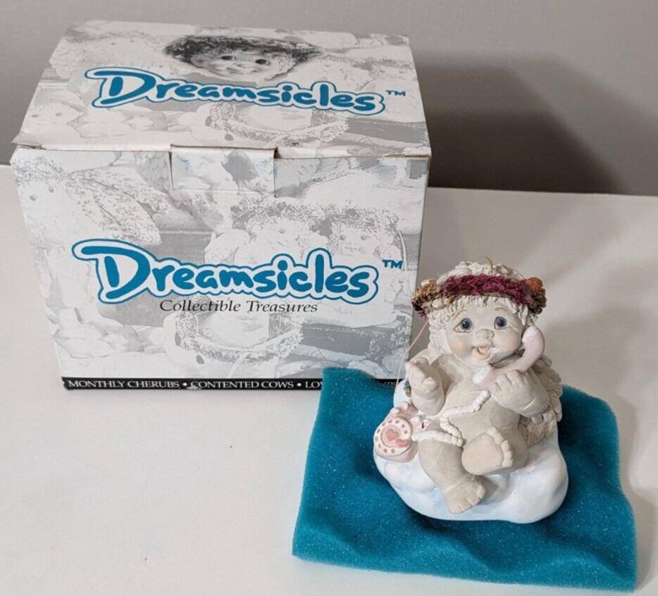 “DREAMSICLES” Collectible Treasures – CHATTER BOX; Angel on Phone; 4″ x 3.5″