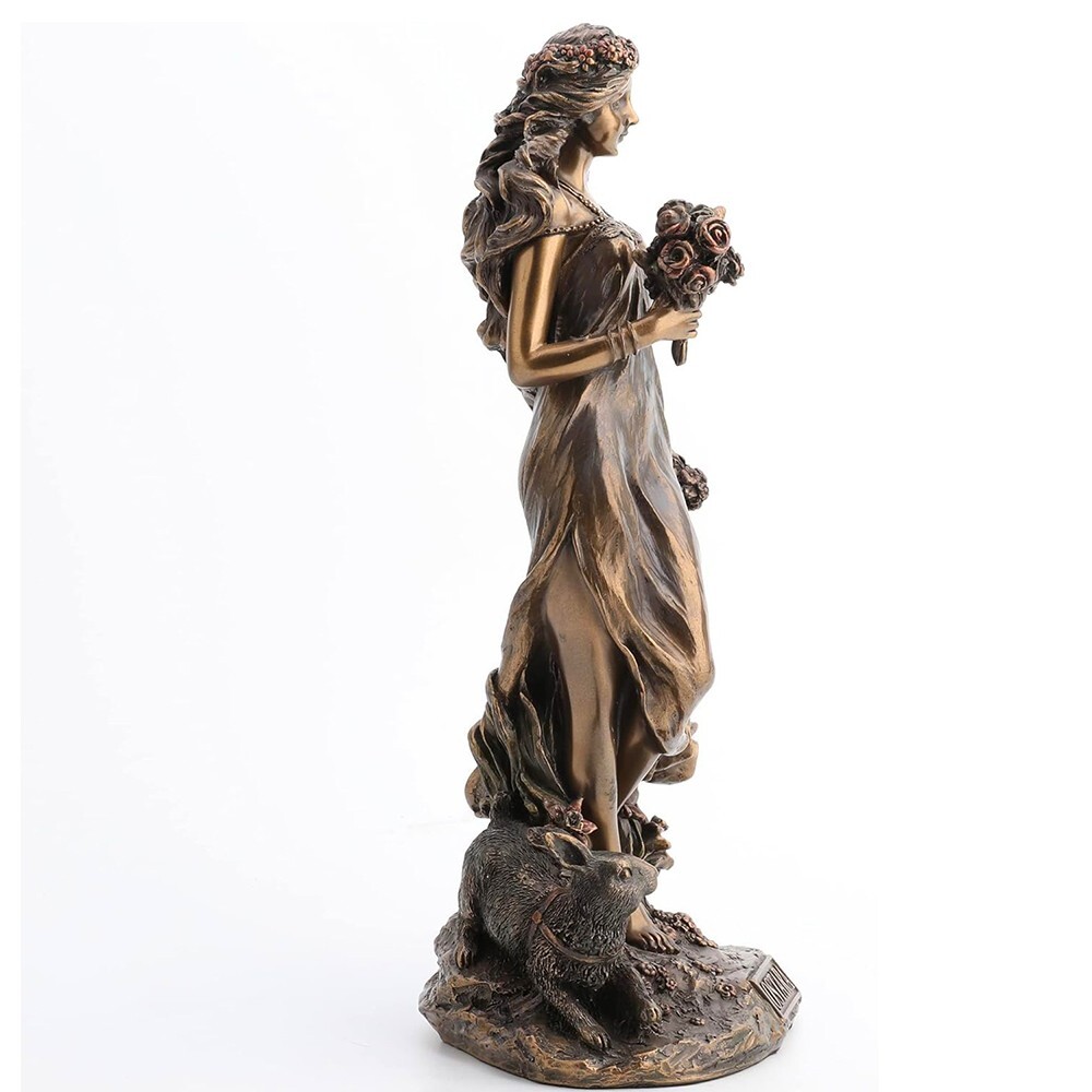 Ostara Goddess of Easter Bronze Statue Resin Germanic Figure Crafts Gift 10.3 In