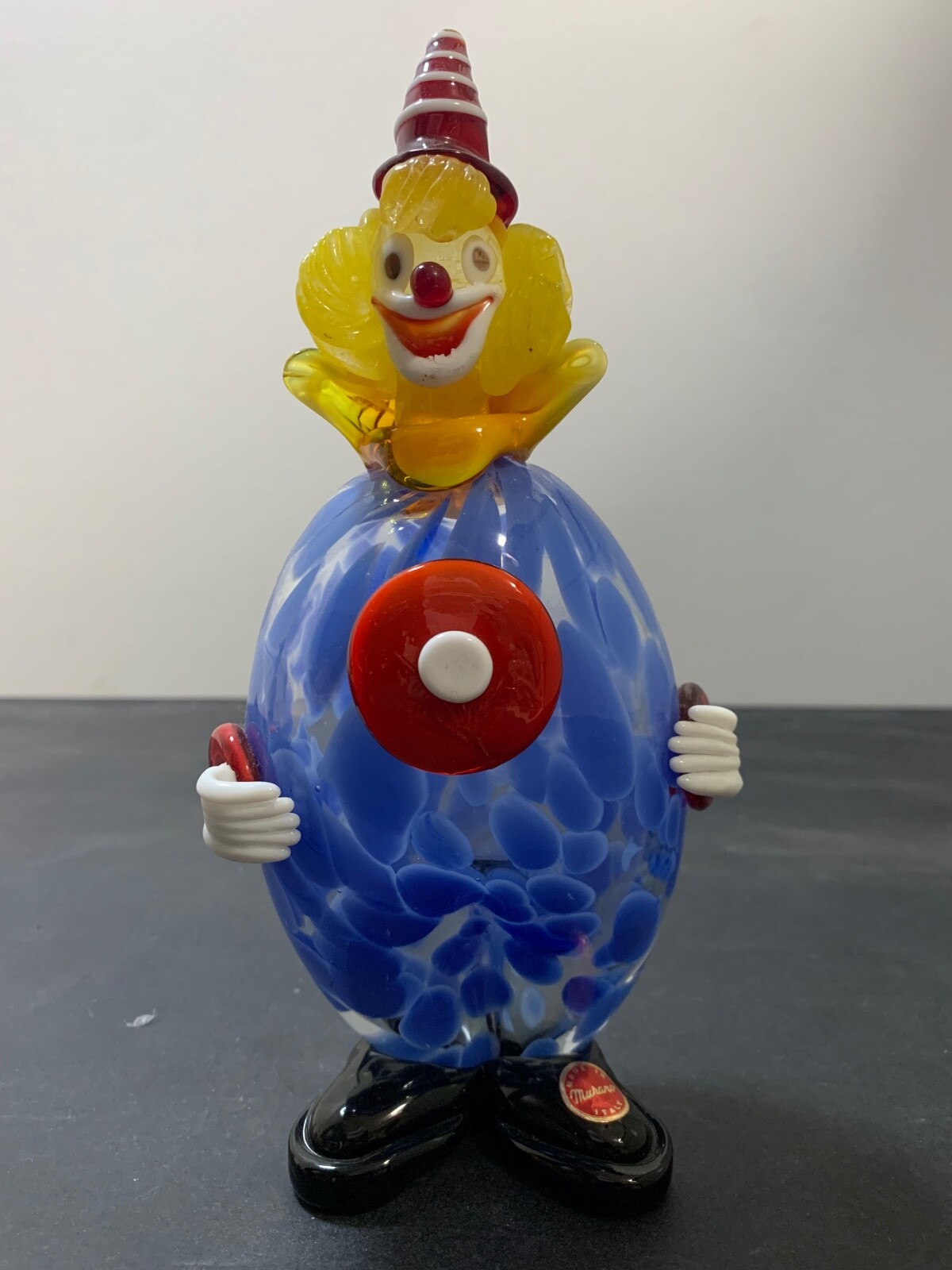 Vintage Murano Glass Clown Figurine. Hand Blown Glass. 1960-1969.