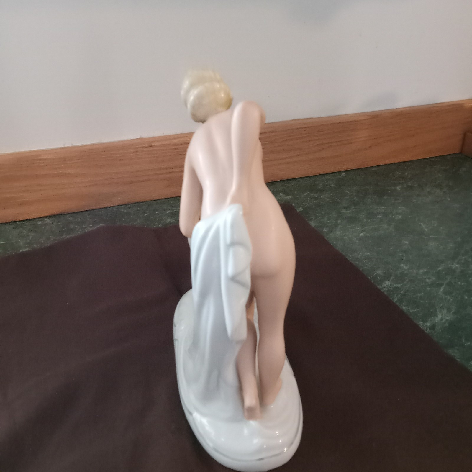 Stunning Art Deco German Figurine Schaubach Kunst Porcelain Bisque NUDE and Fawn