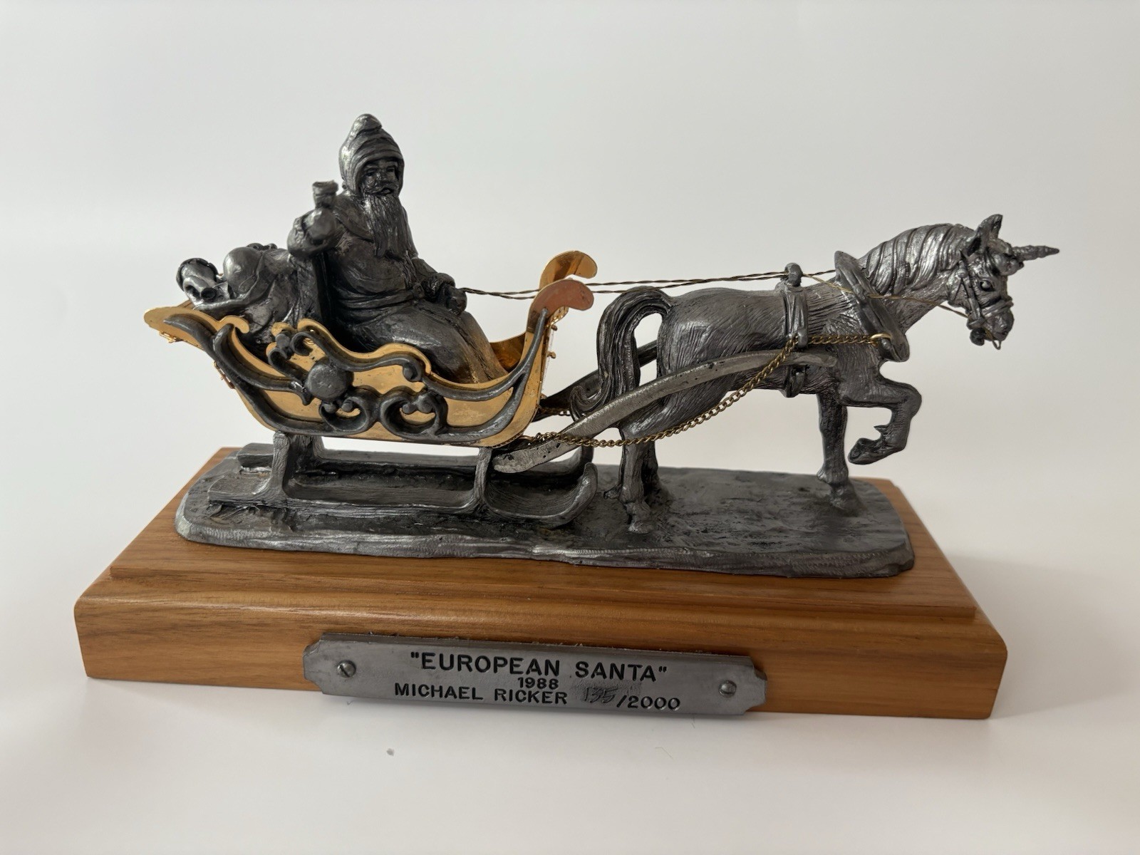 Michael Ricker Pewter “EUROPEAN SANTA” 1988 Sculpture Figurine 135/2000 UNICORN