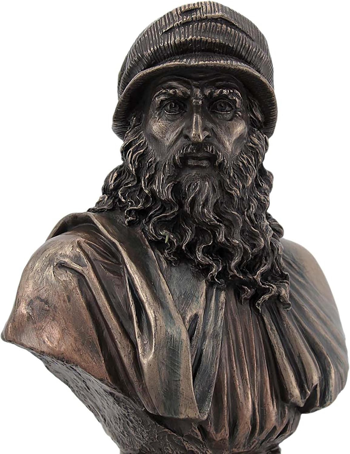 Italian Renaissance Artist Leonardo Da Vinci Figurine 9 1/8 Inch Bronze Resin St