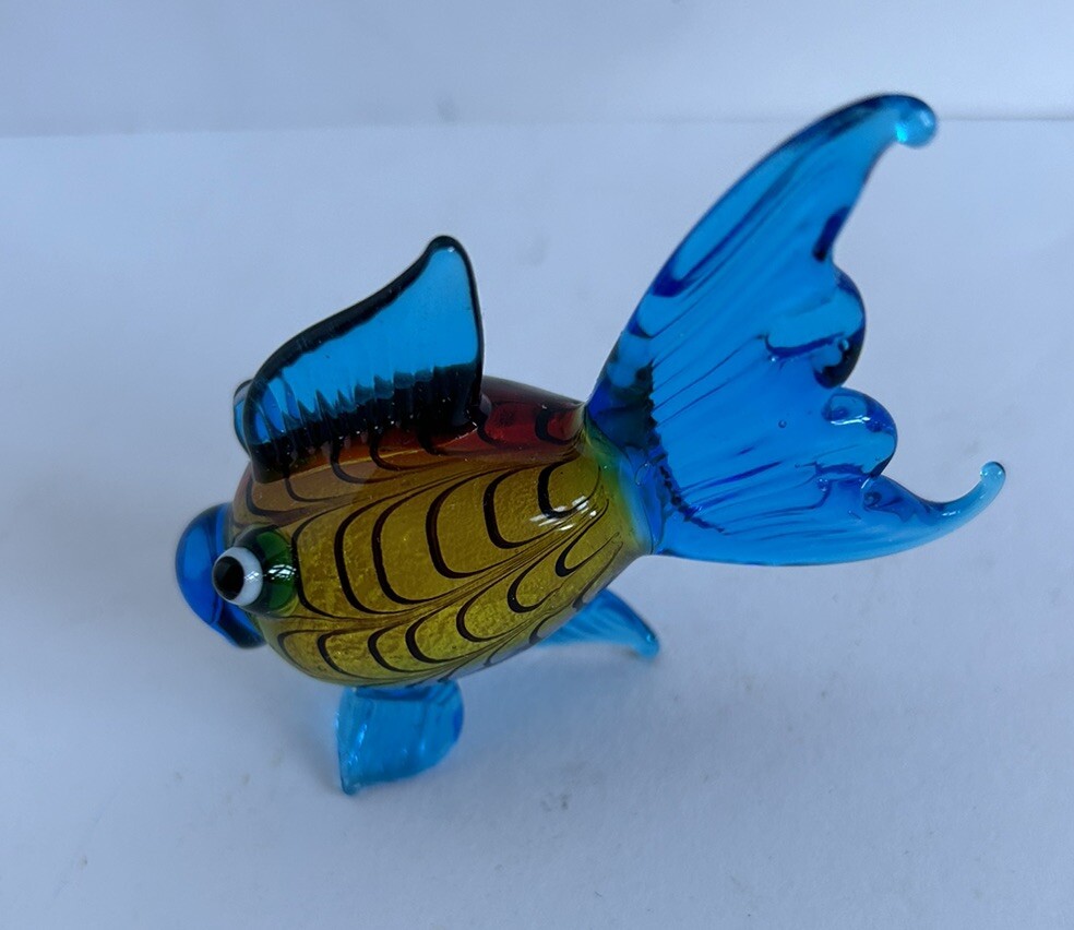 Pier 1 Multi Colored Glass Fish 3 in.