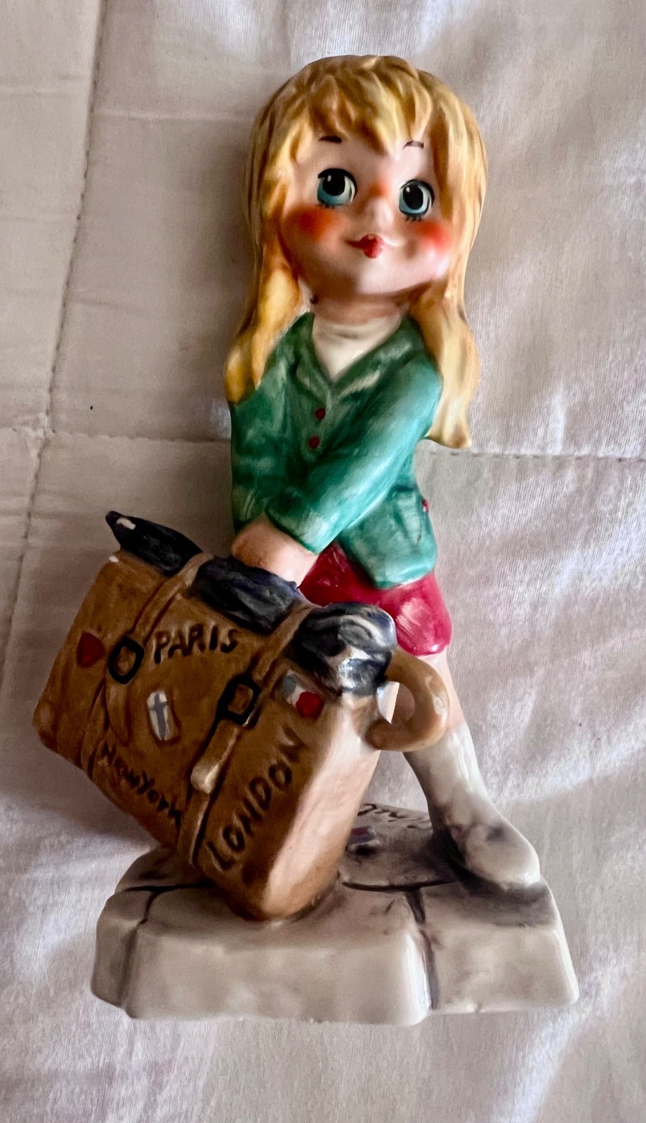 Goebel Little Girl Traveler Figurine Made West Germany 5 3/4″ 1977 by Michel T